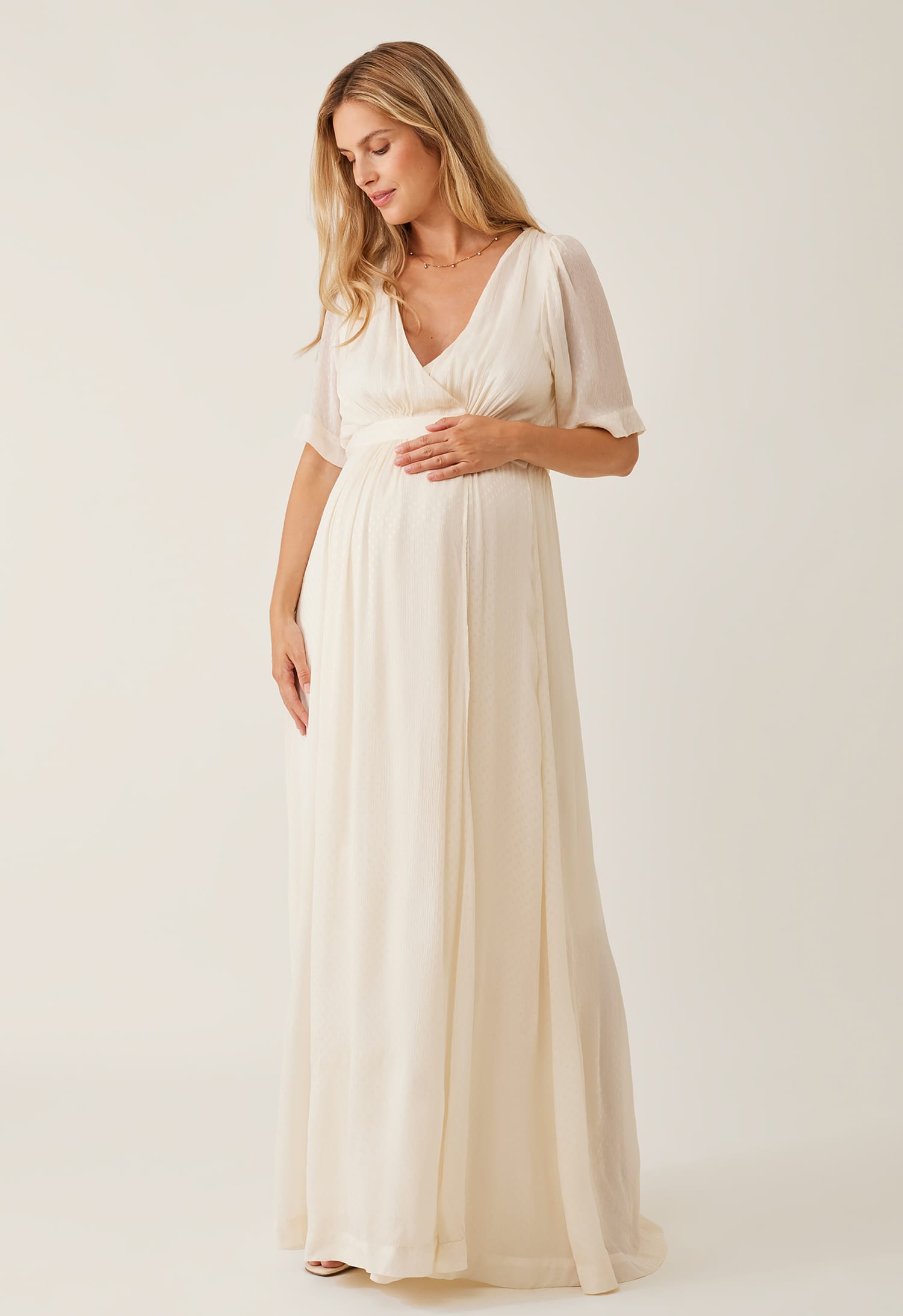 Robe de maternité portefeuille luxueuse pour mariage et occasions spéciales