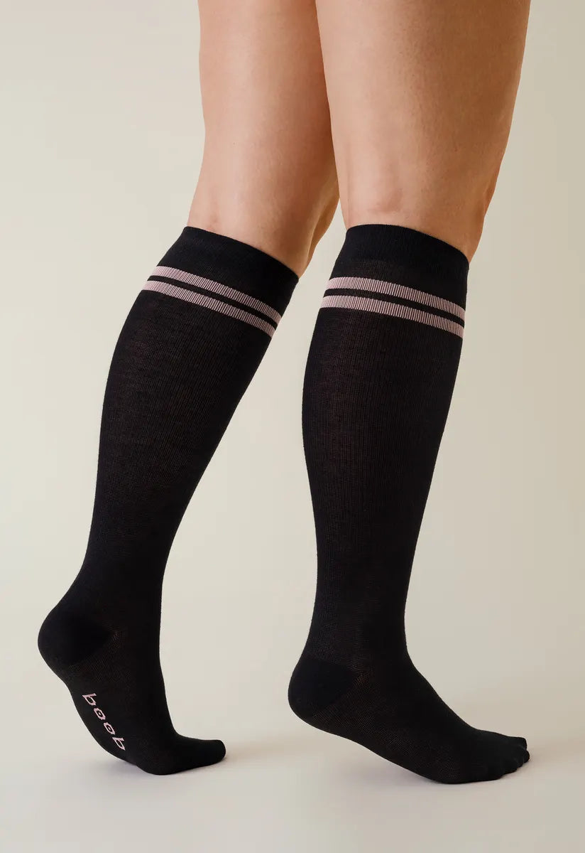 Chaussettes de compression de maternité en maille côtelée