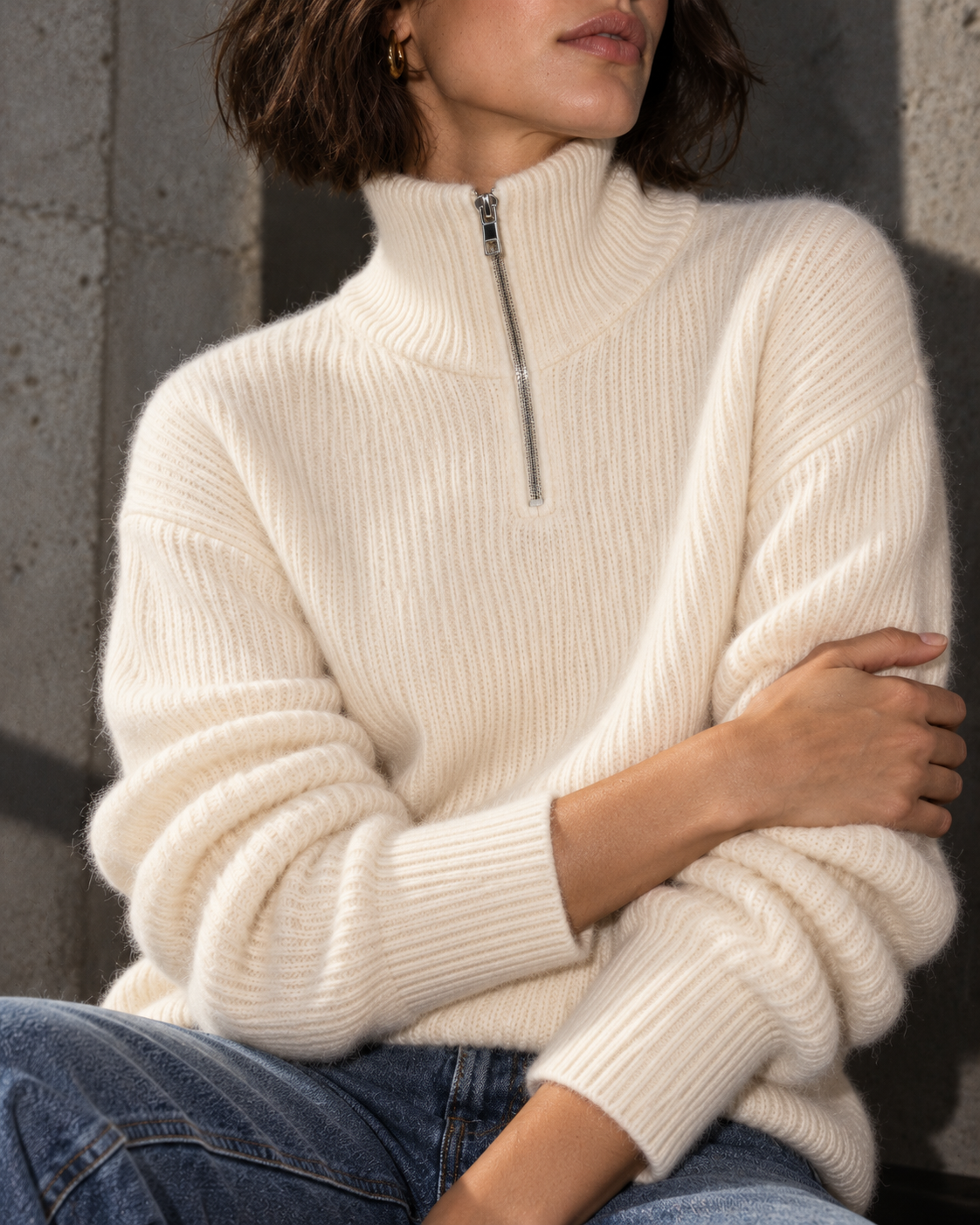 The Aspen Cashmere Zip