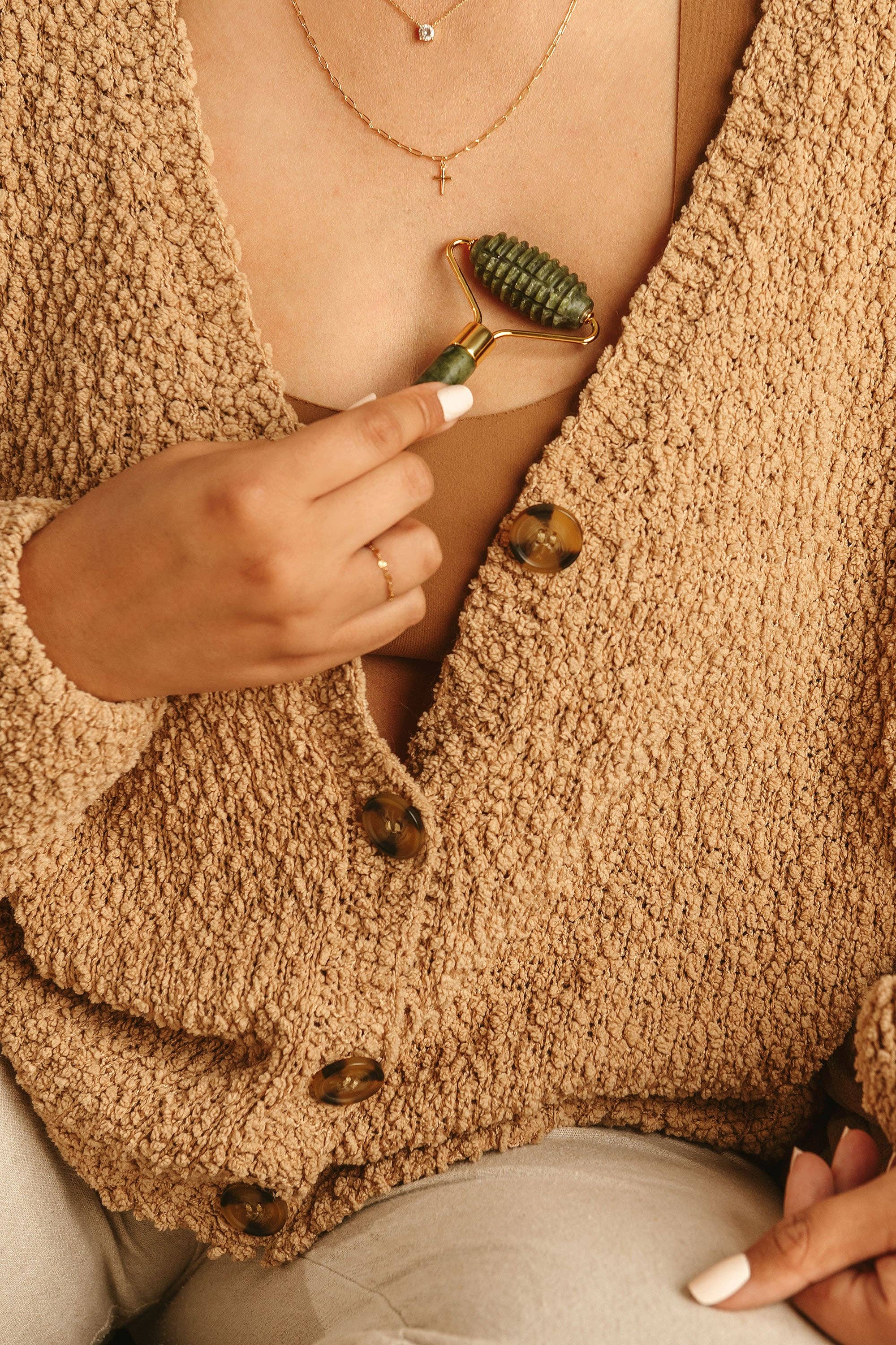 Rouleau de lactation en jade vert