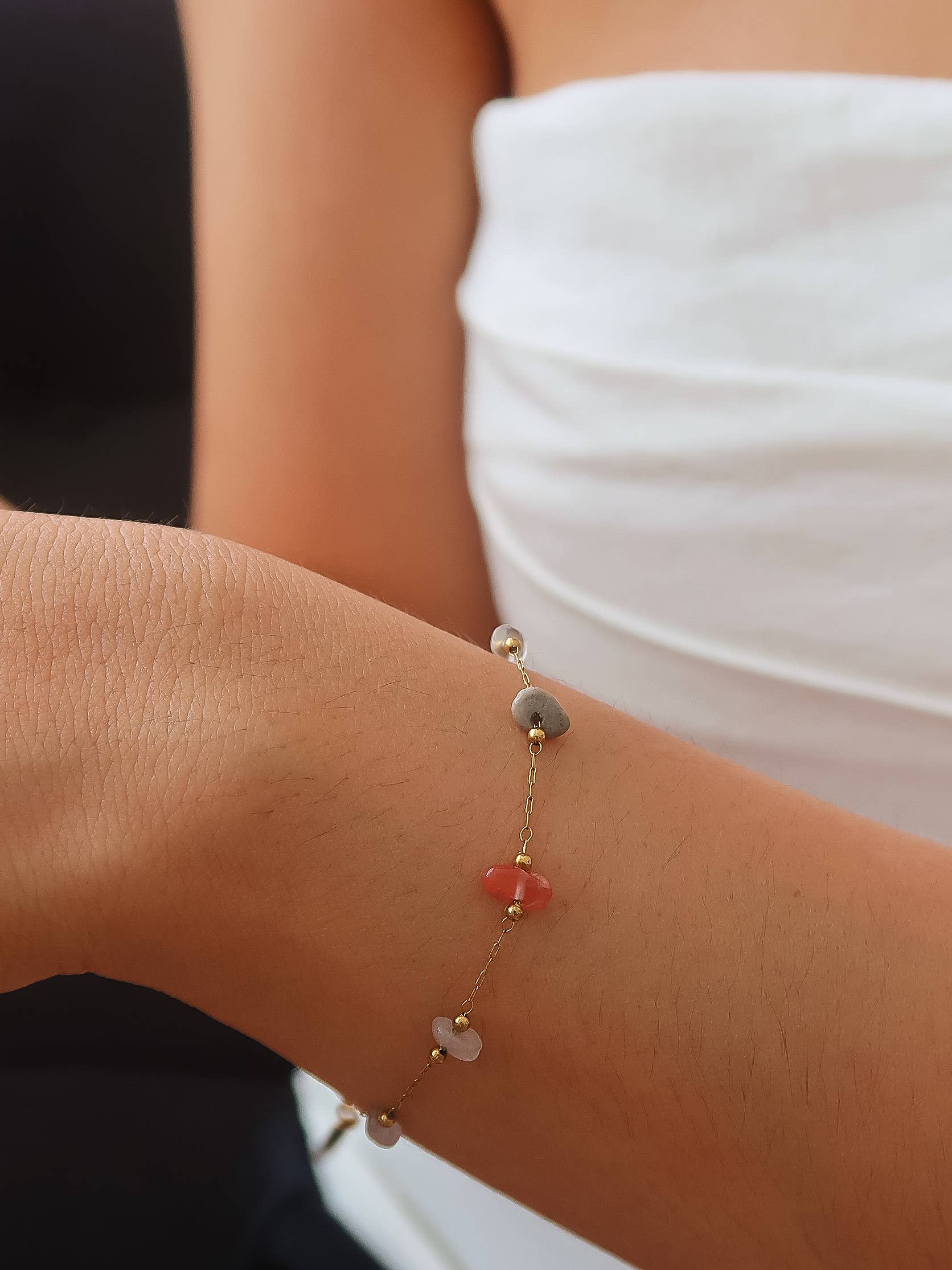 Besse 18K Gold Multi-Gemstone Necklace & Bracelet