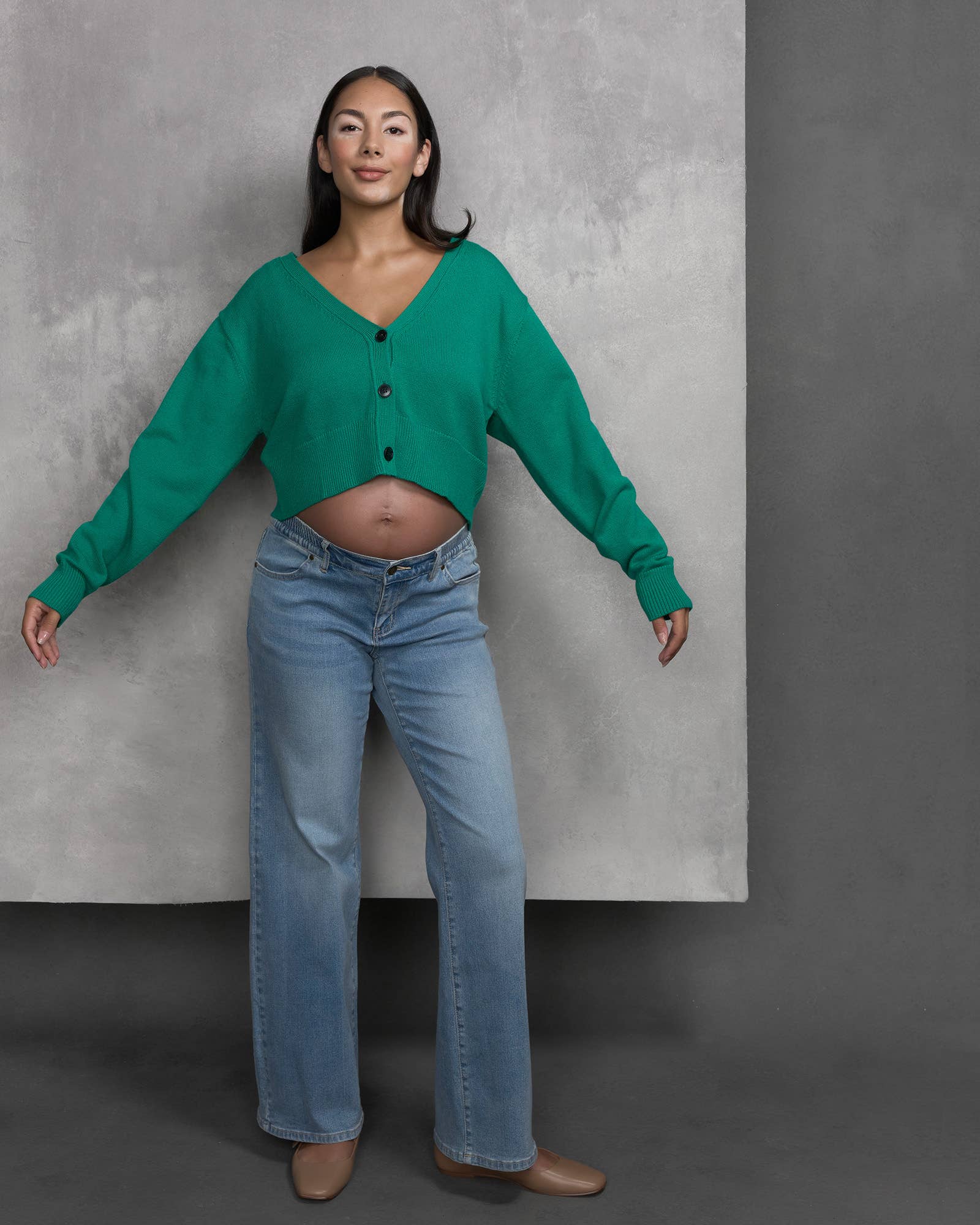 Gilet court à col en V