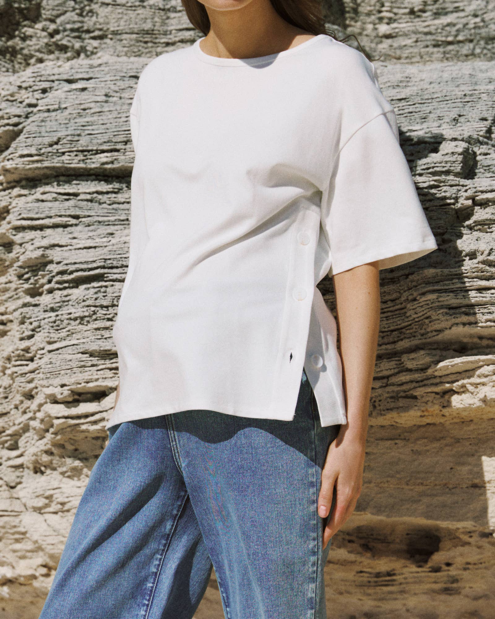 Haut en coton à boutons Luna