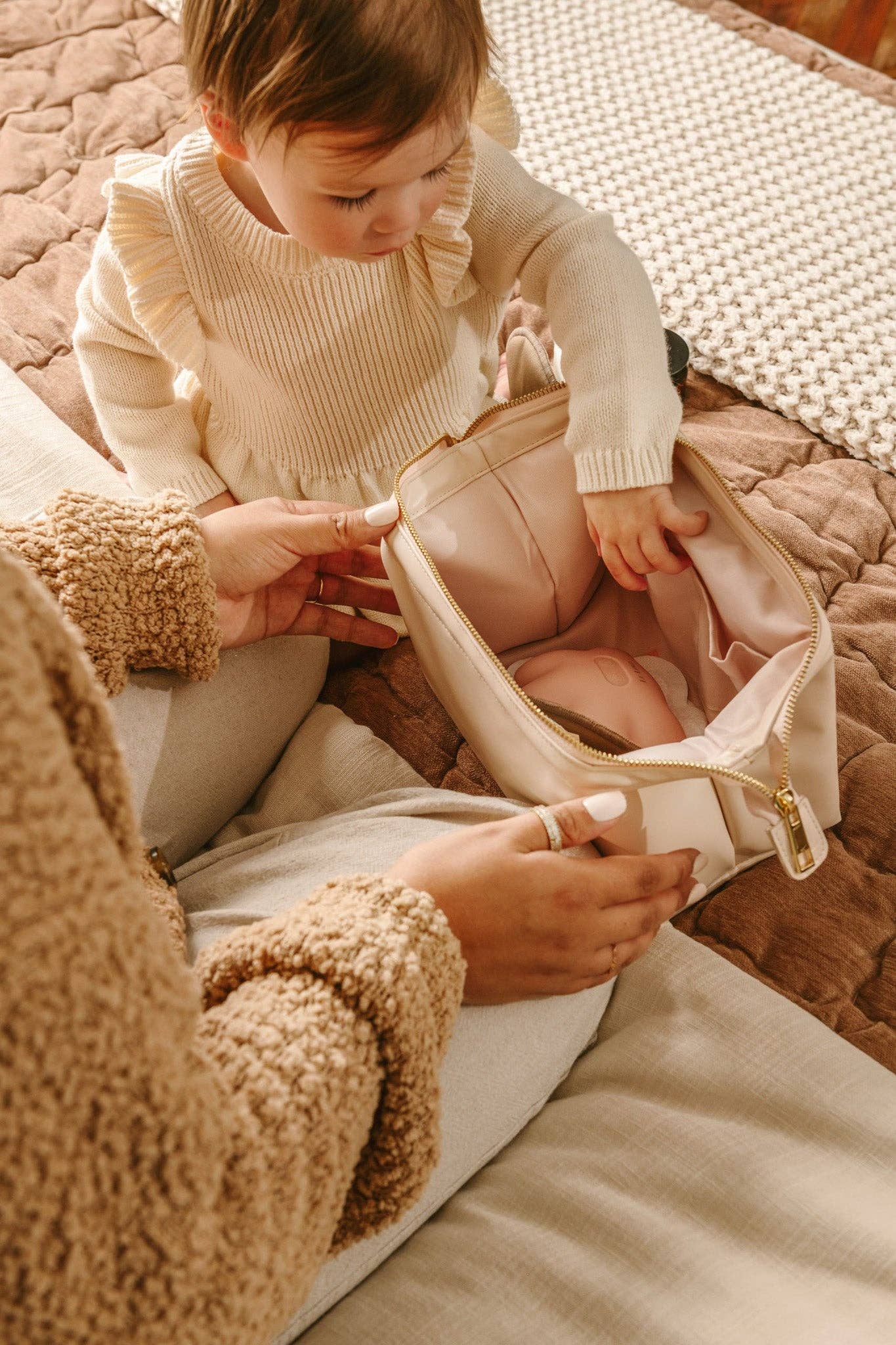 Sac à main en cuir végan pour maman | Cadeau pour nouvelle maman, post-partum, bébé