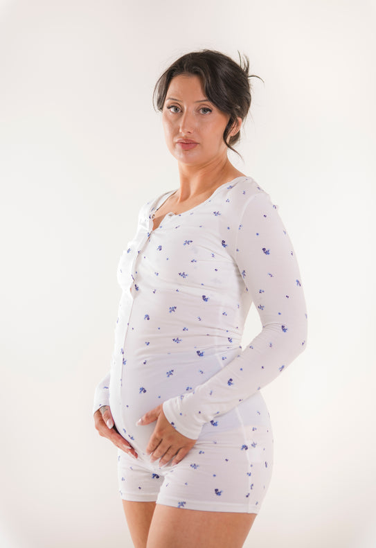 Maternity romper - Flower print