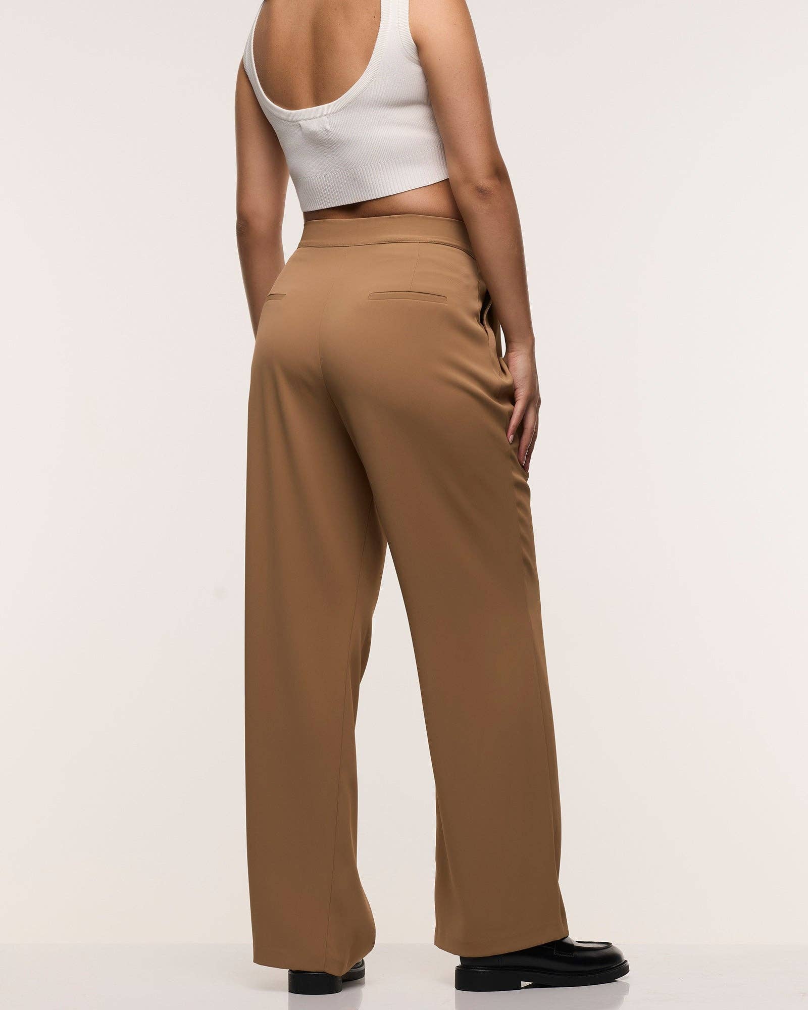 Wide Leg Pleated Maternity Pants