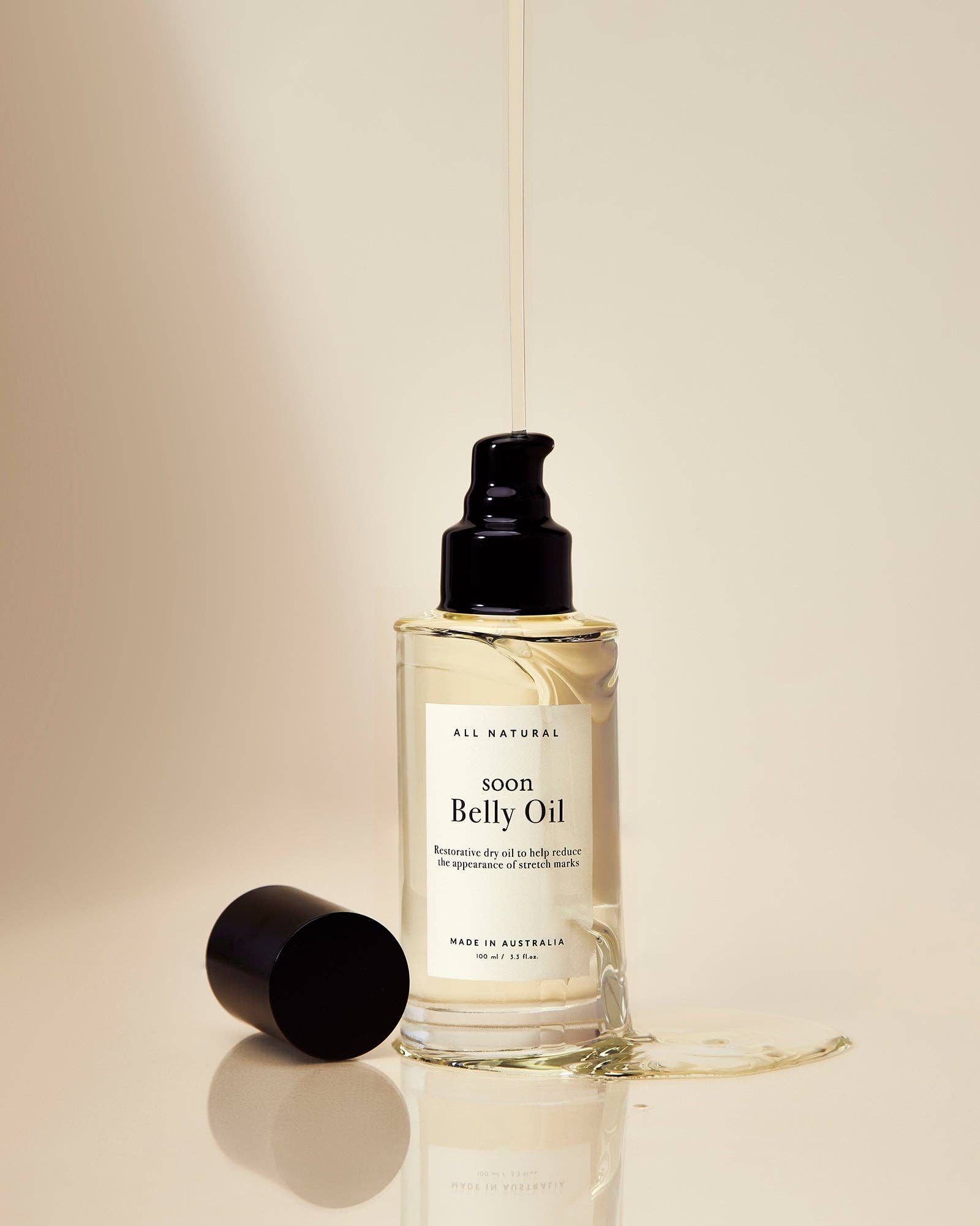 Huile de bambou marin pour le ventre – Soin nourrissant pour la peau pendant la grossesse et après l'accouchement