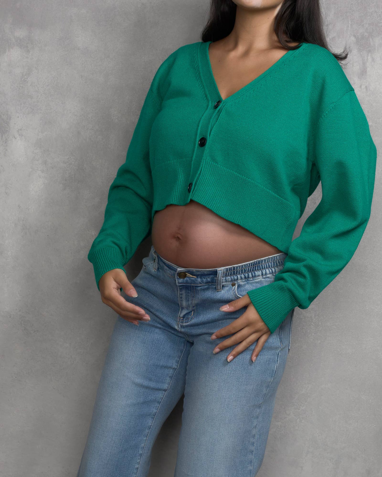 Gilet court à col en V