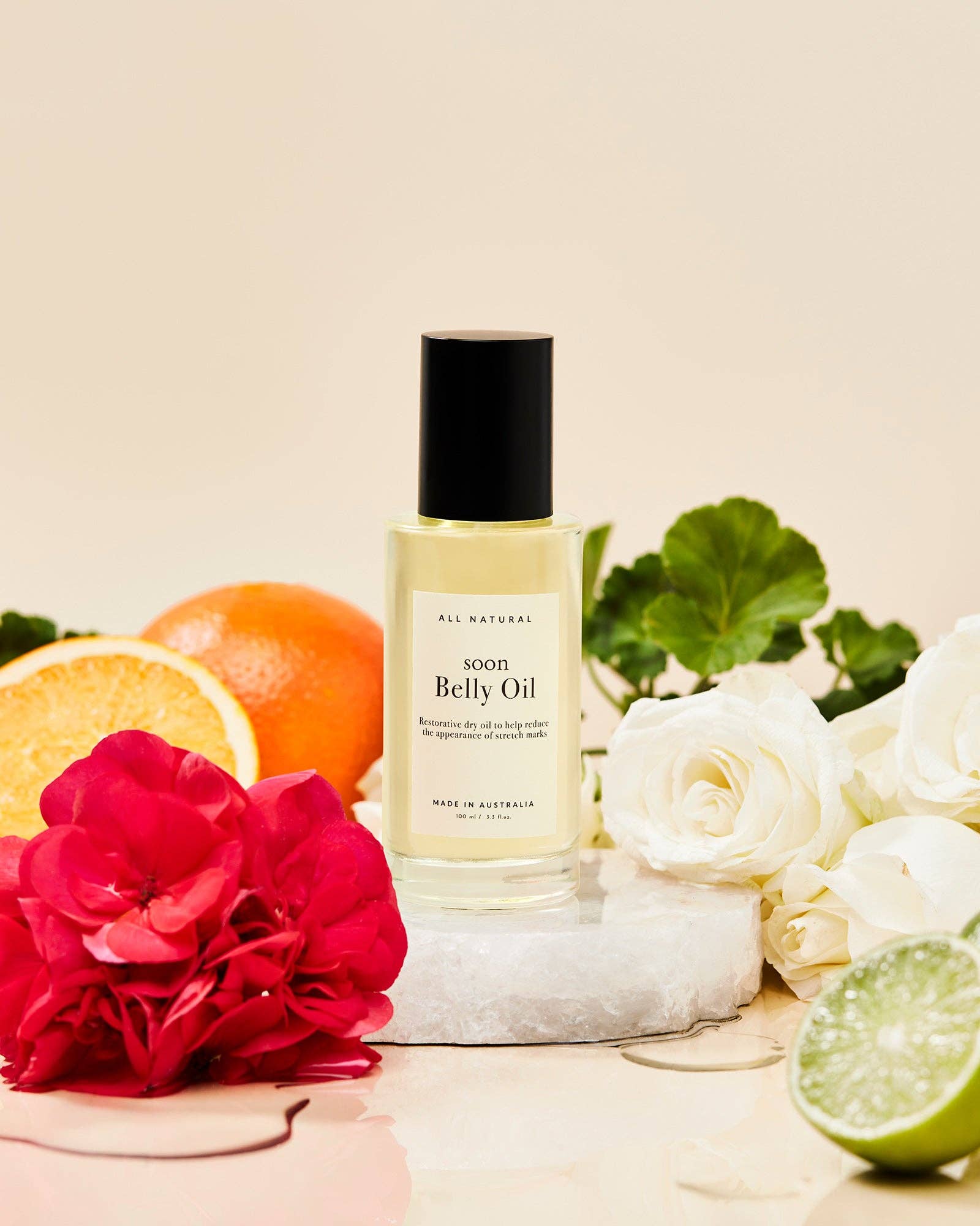 Huile de bambou marin pour le ventre – Soin nourrissant pour la peau pendant la grossesse et après l'accouchement