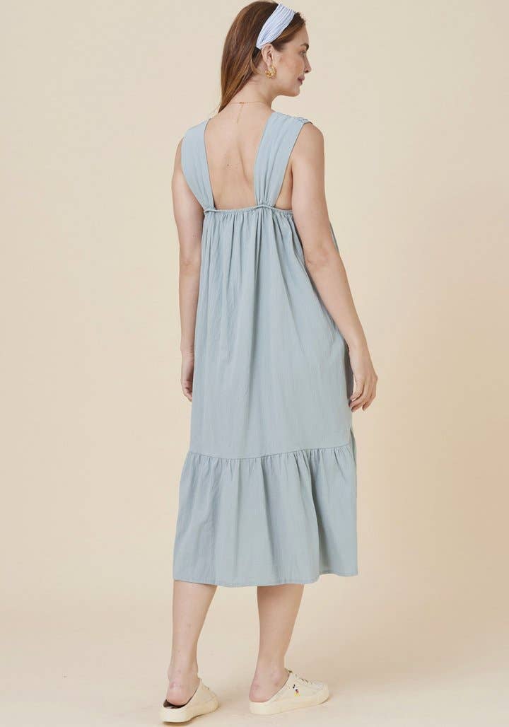 Robe longue froissée