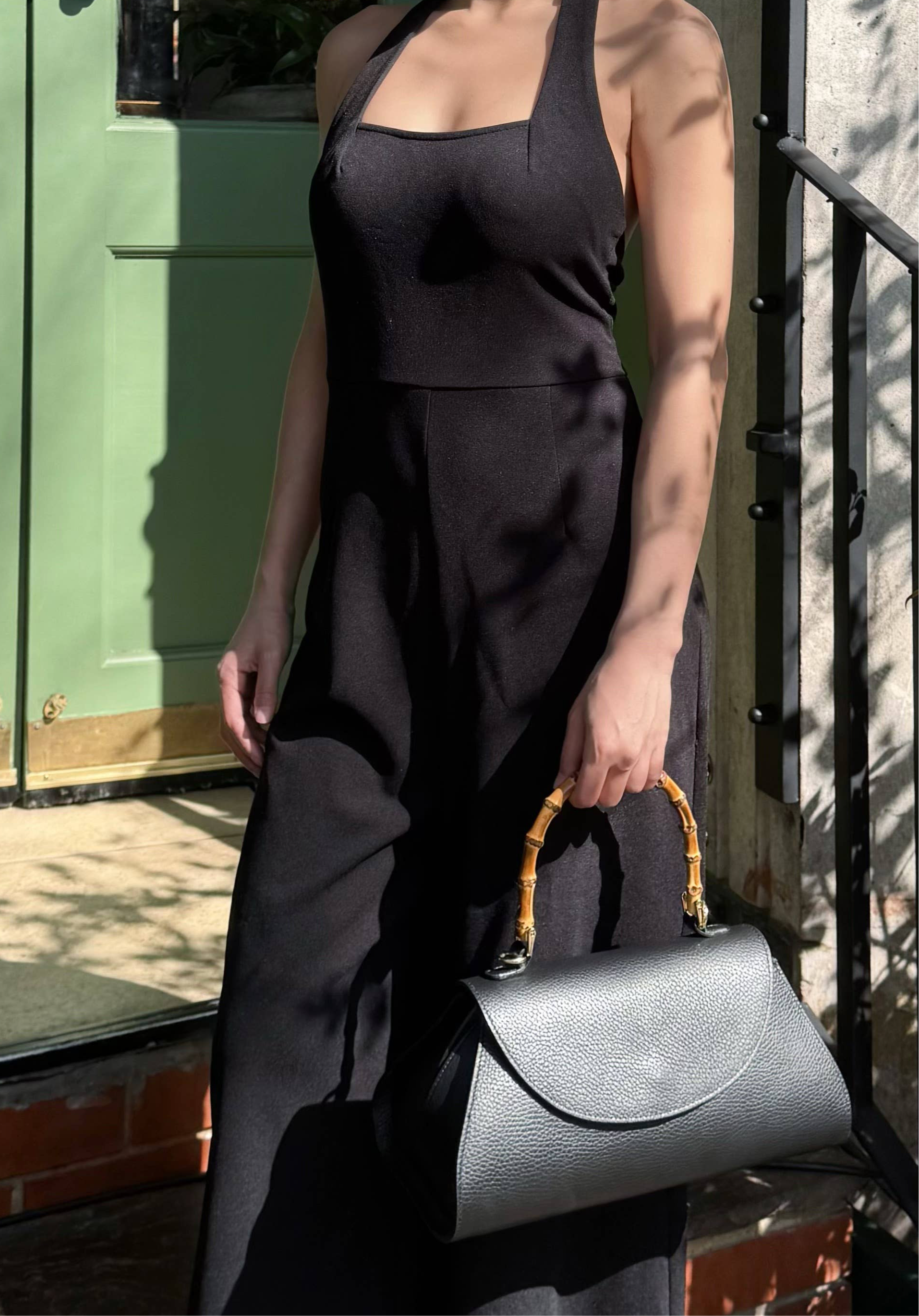 Sac cabas en cuir courbé, fabriqué à la main en Italie