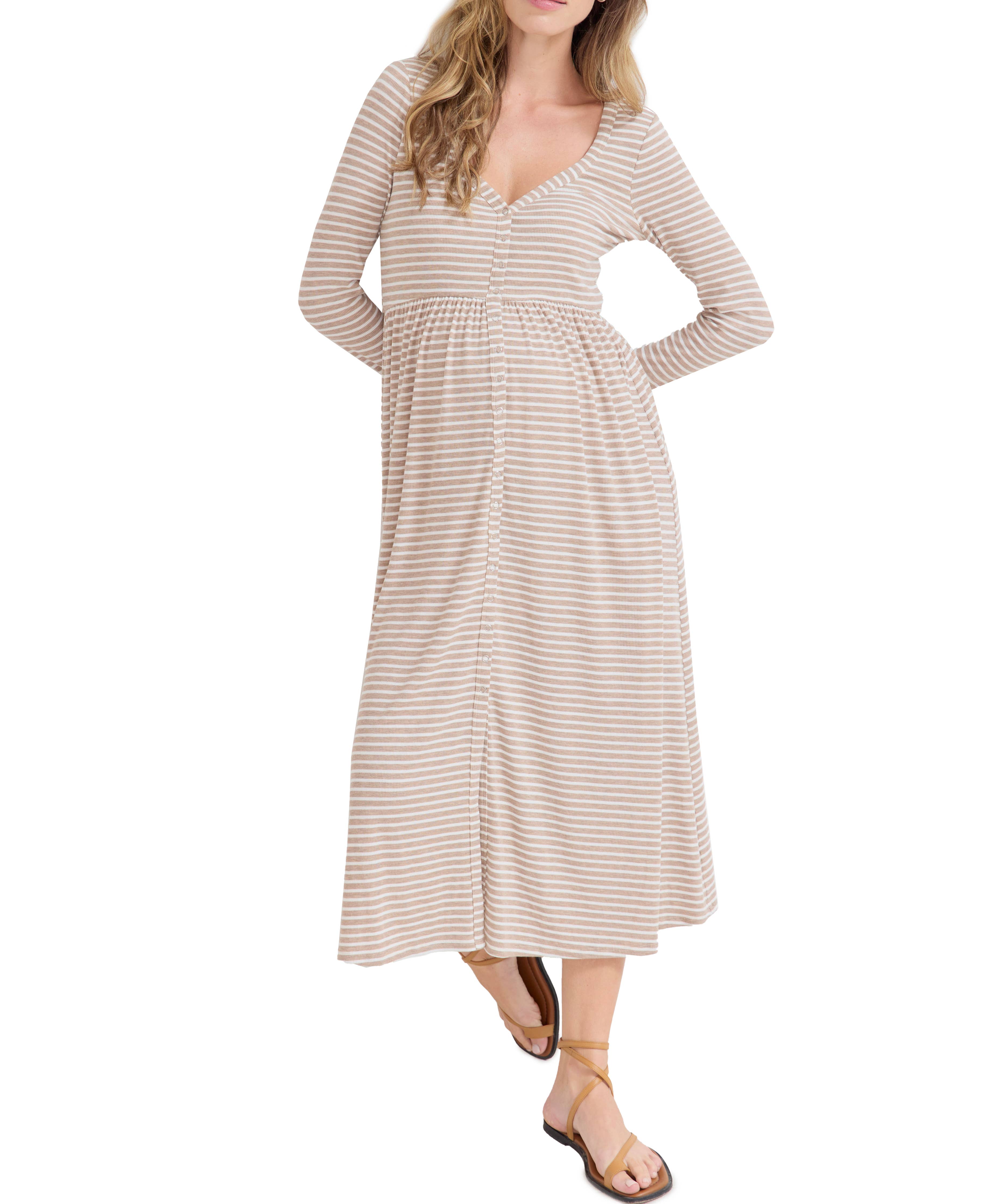 Robe d'allaitement côtelée ultra douce - Nouveauté