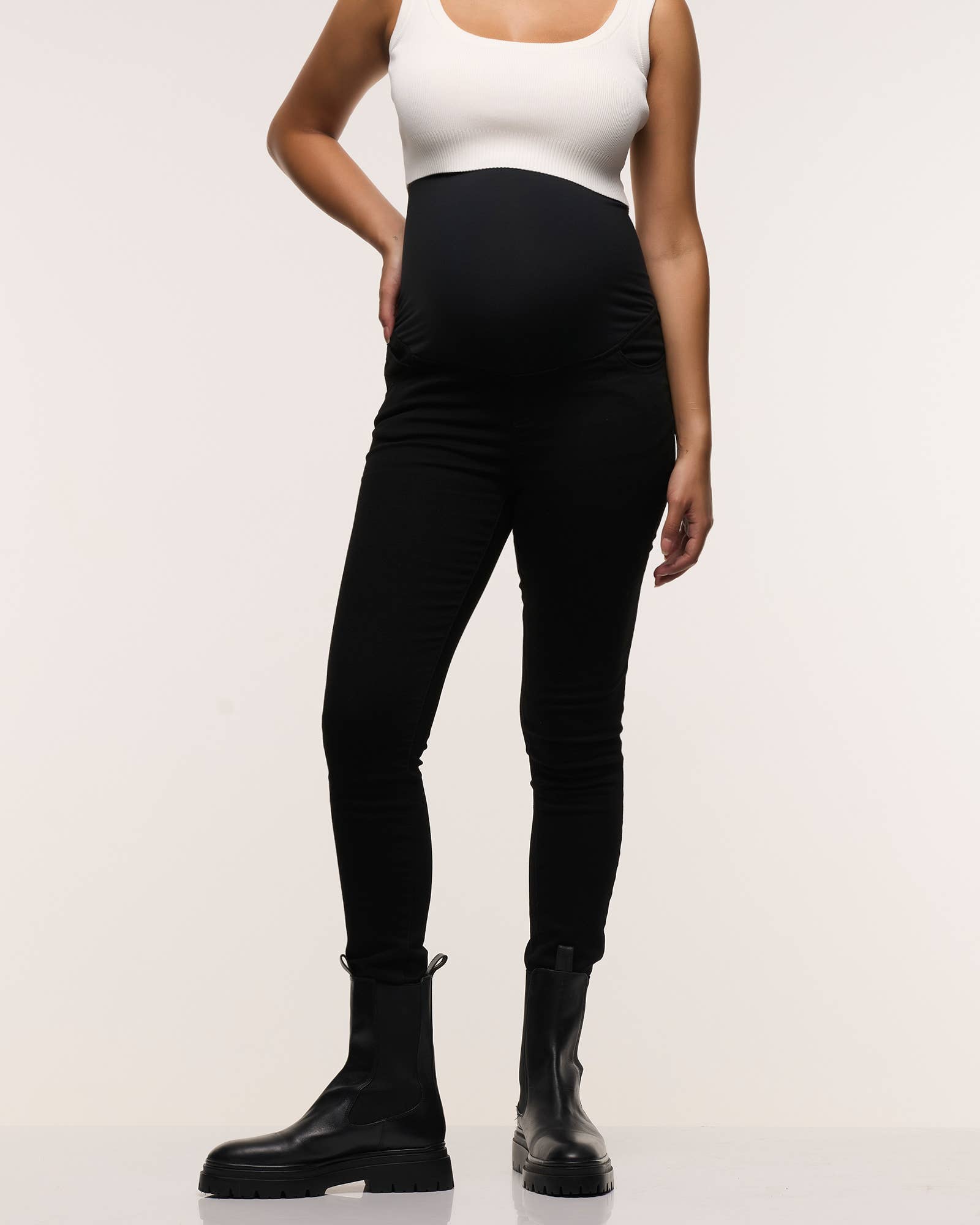 Heaven Overbelly Skinny Maternity Jeans (Black)