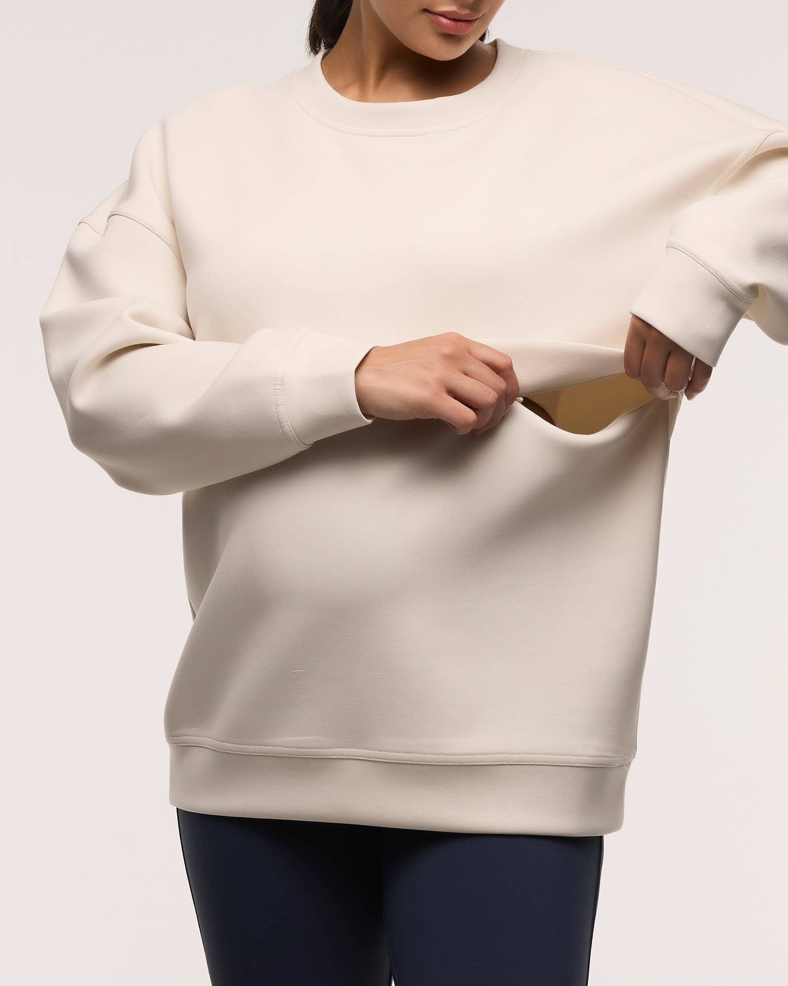 Oversized Feeding Zip Maternity Jumper