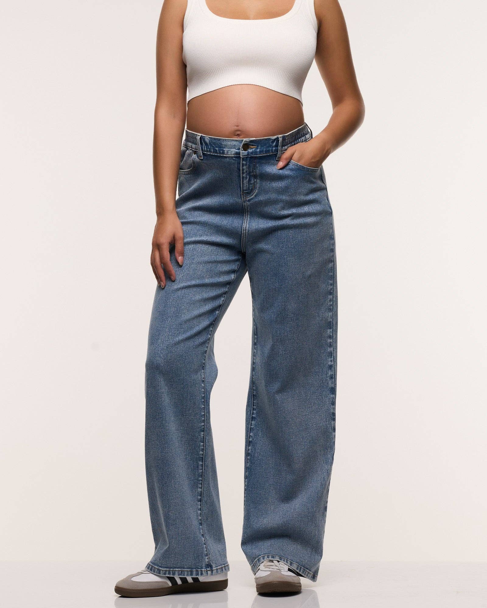 Relaxed Wide Leg Maternity Jeans