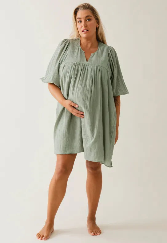 Boho Maternity Mini Dress