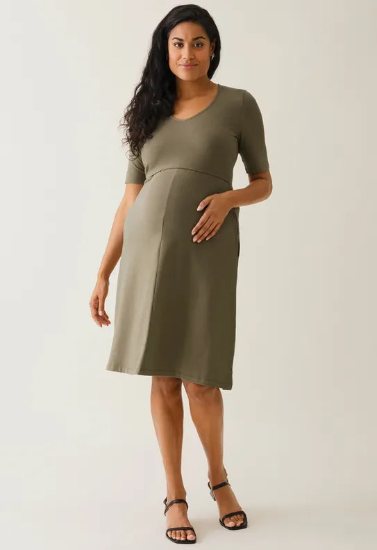 A-Line Nursing Dress Short Sleeve
