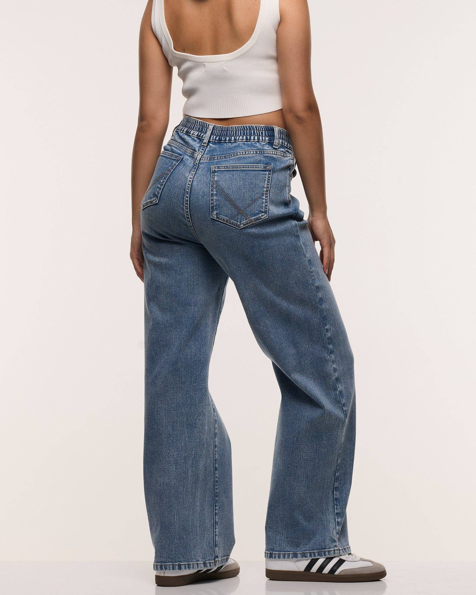 Relaxed Wide Leg Maternity Jeans (Dark Stone)