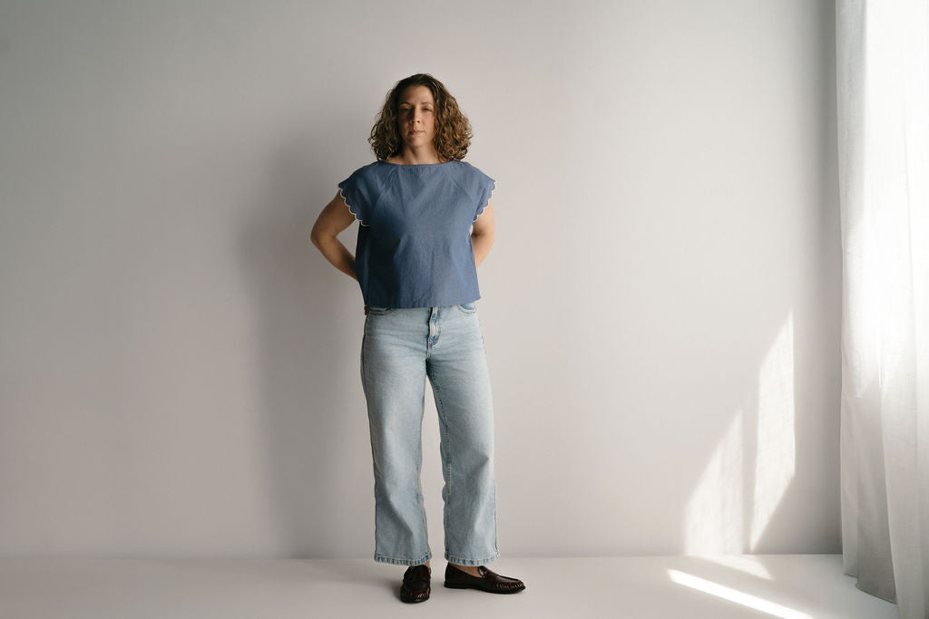 Pauline Nursing Top - Blue