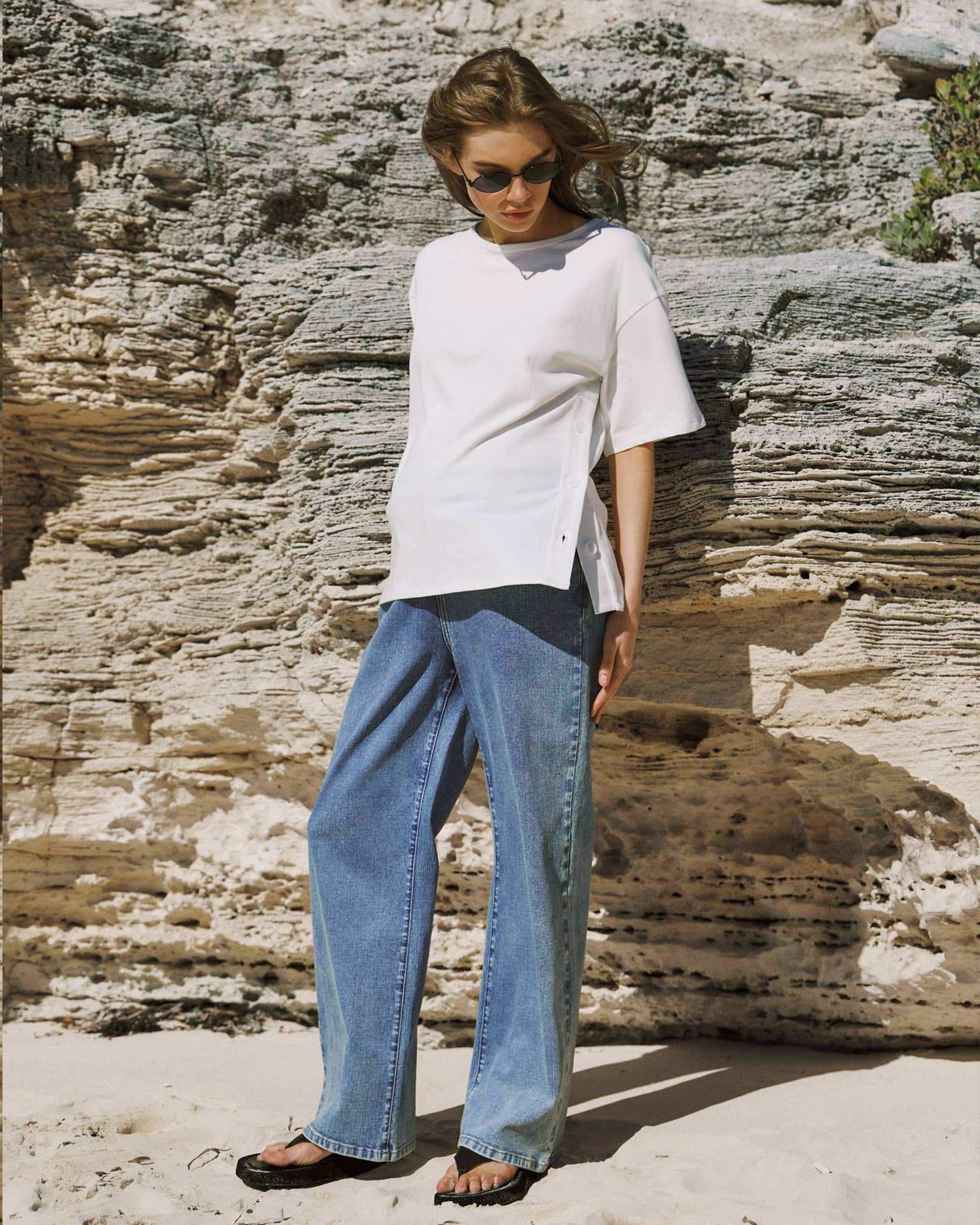 Haut en coton à boutons Luna