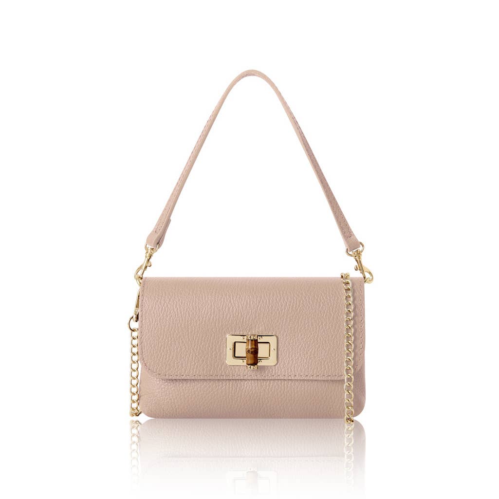 Sac bandoulière en cuir italien avec fermoir tourniquet