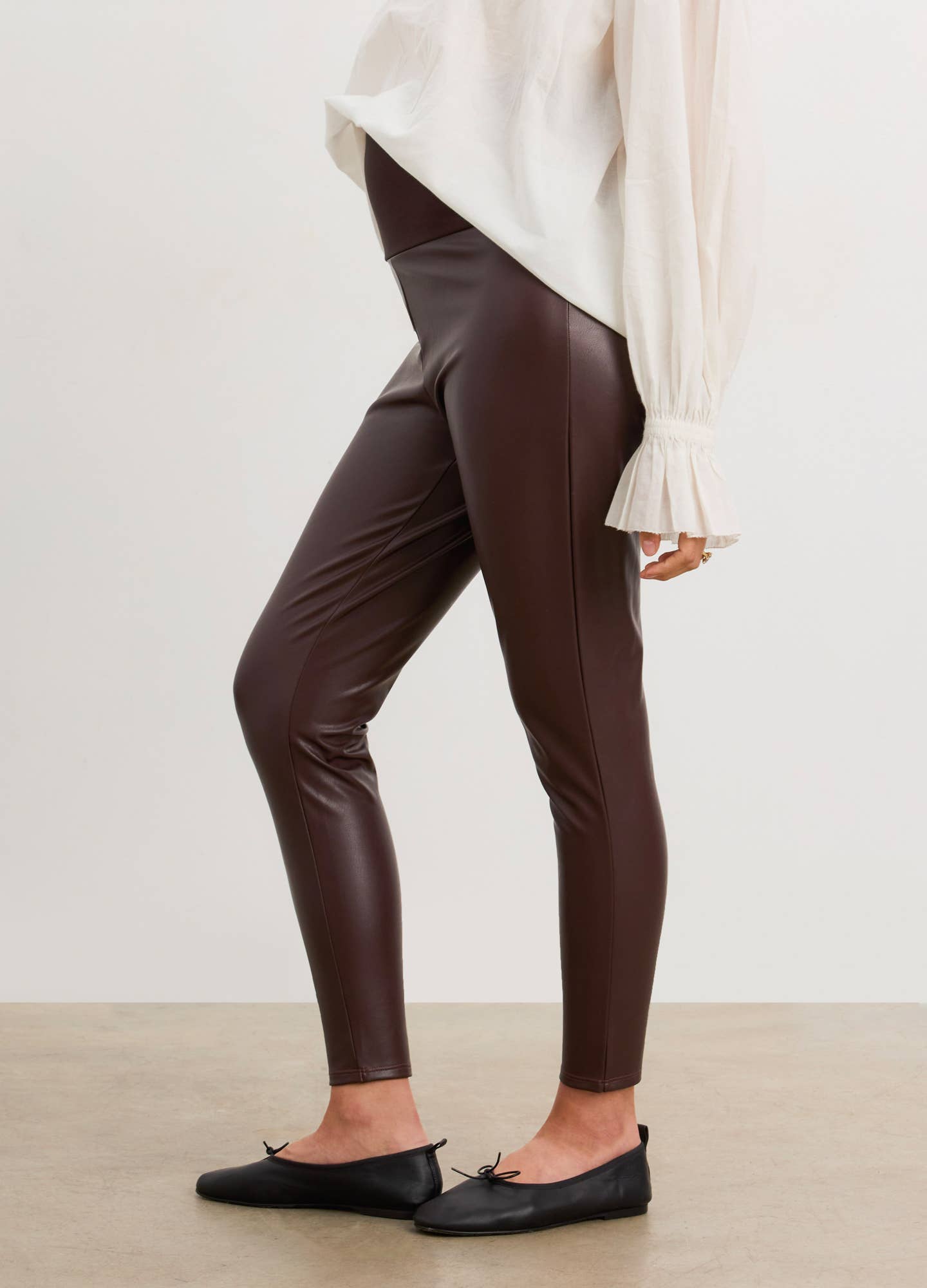 Legging extensible en cuir végétalien