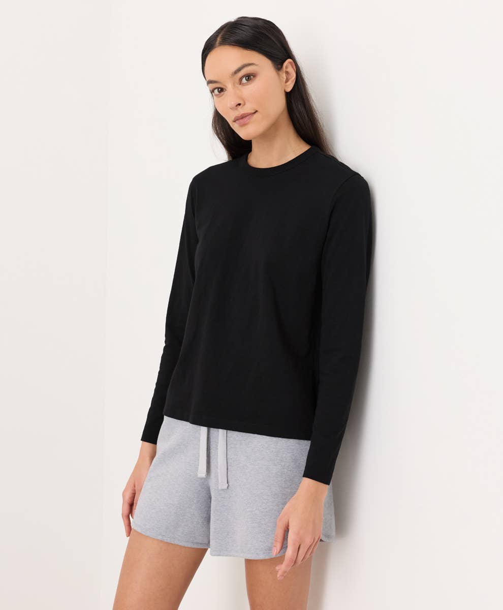 Women's Soft-Slub Essential Crewneck Long Sleeve Tee