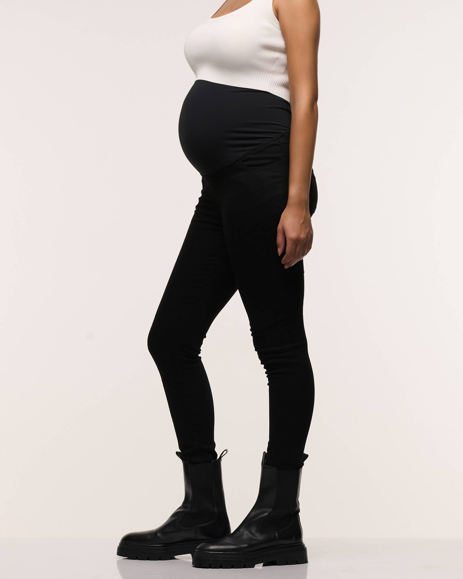 Heaven Overbelly Skinny Maternity Jeans (Black)