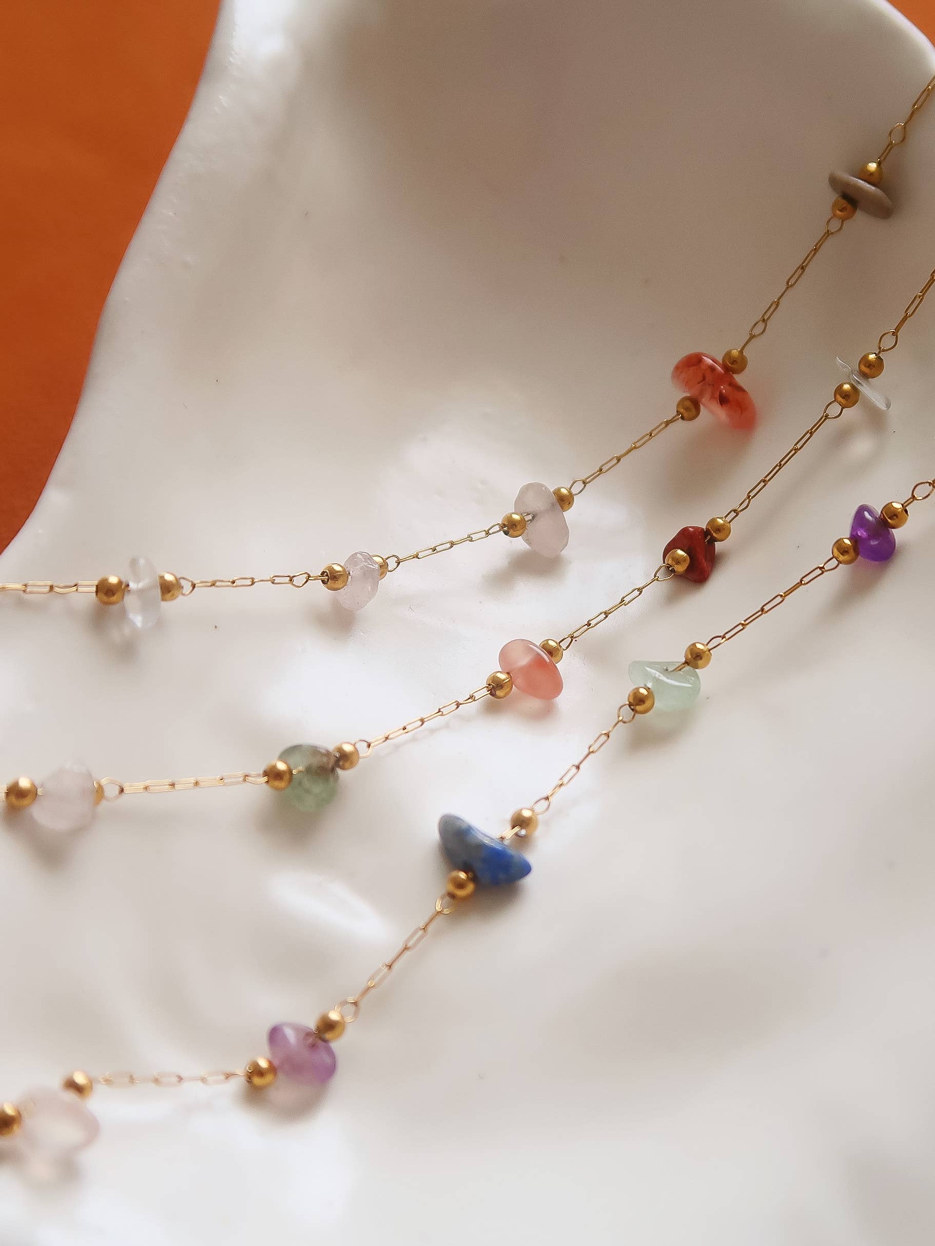 Besse 18K Gold Multi-Gemstone Necklace & Bracelet