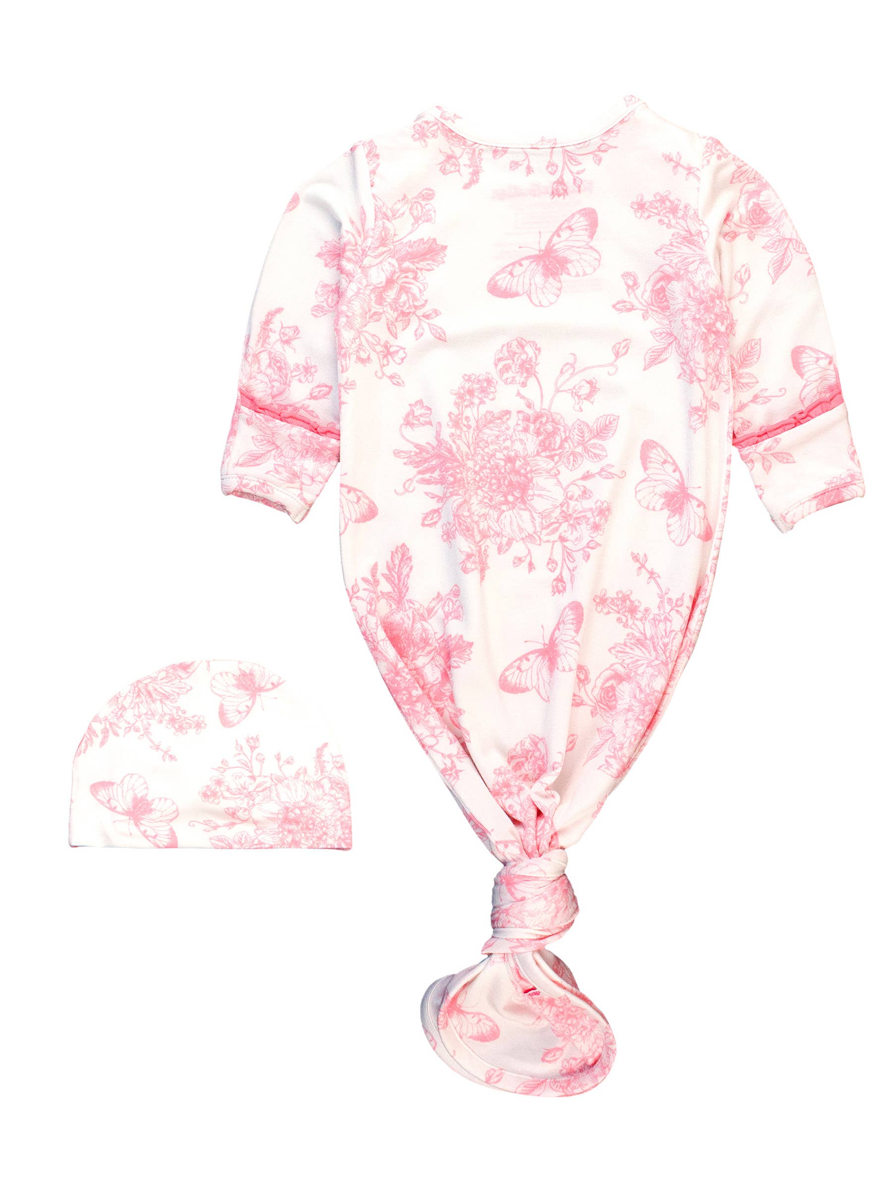 Ensemble pyjama et bonnet SoftSnooze™ pour bébé, en bambou rose papillon