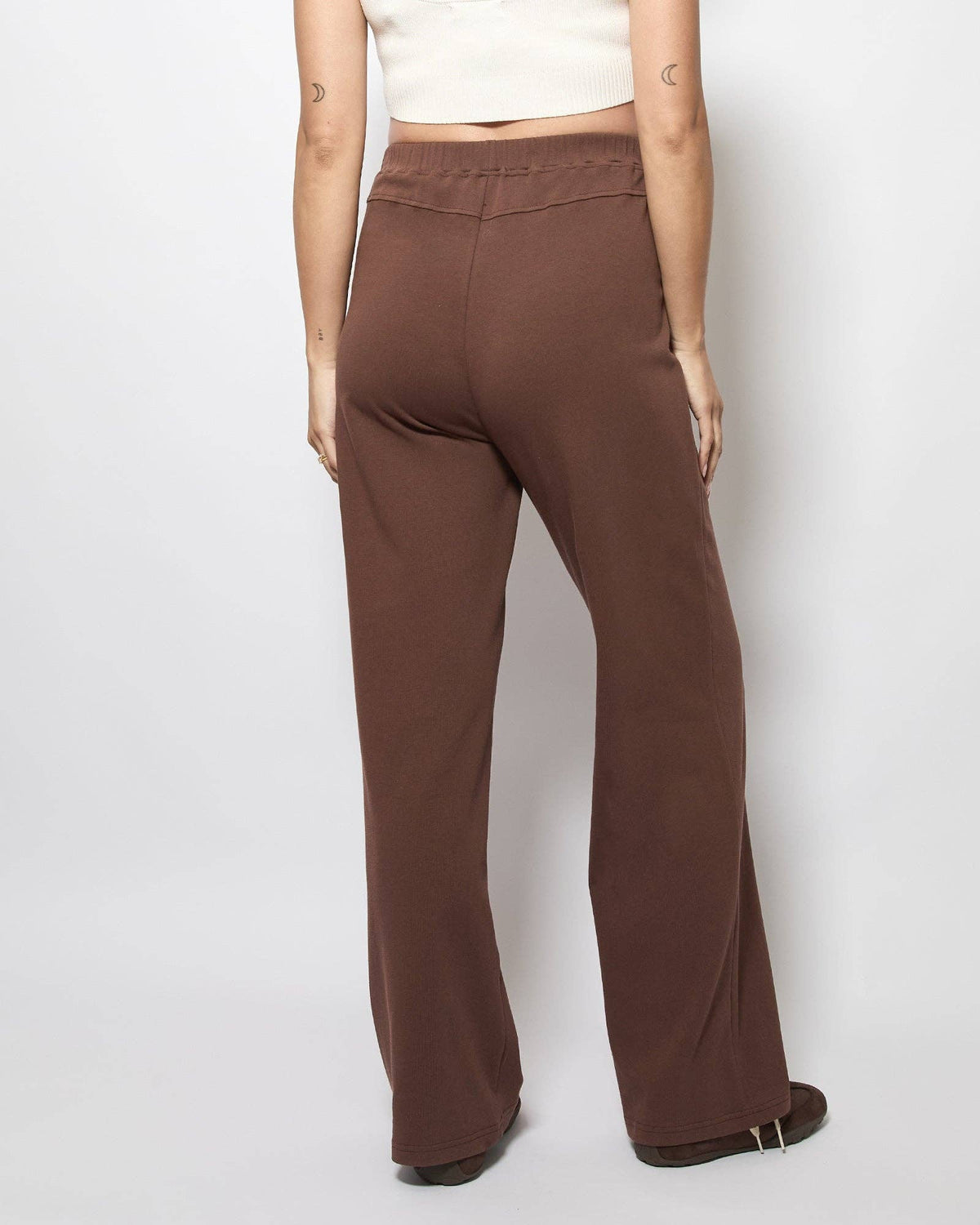 Harriette Wide Cotton Pants - Espresso
