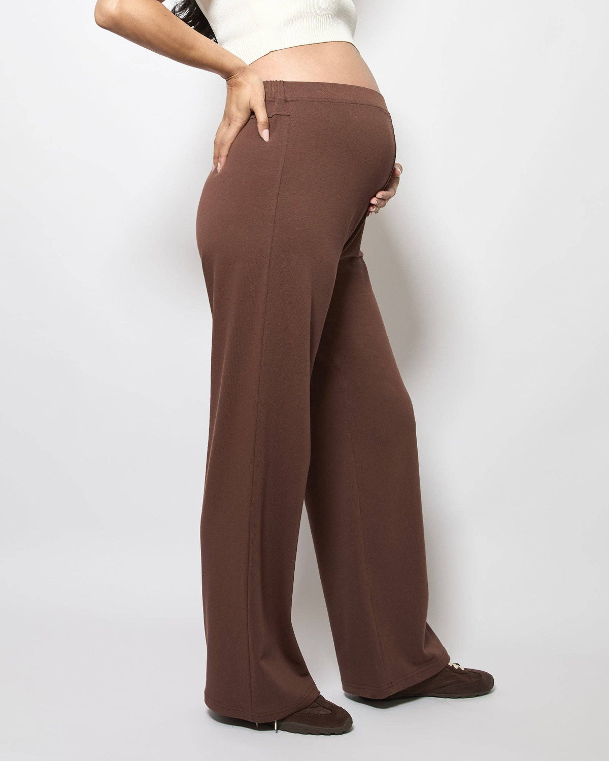 Harriette Wide Cotton Pants - Espresso