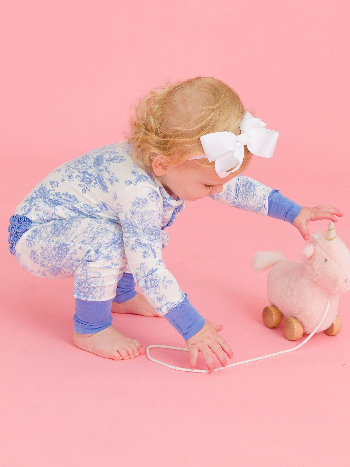 SoftSnooze™ Bamboo Periwinkle Butterfly Garden Convertible Ruffle Footie
