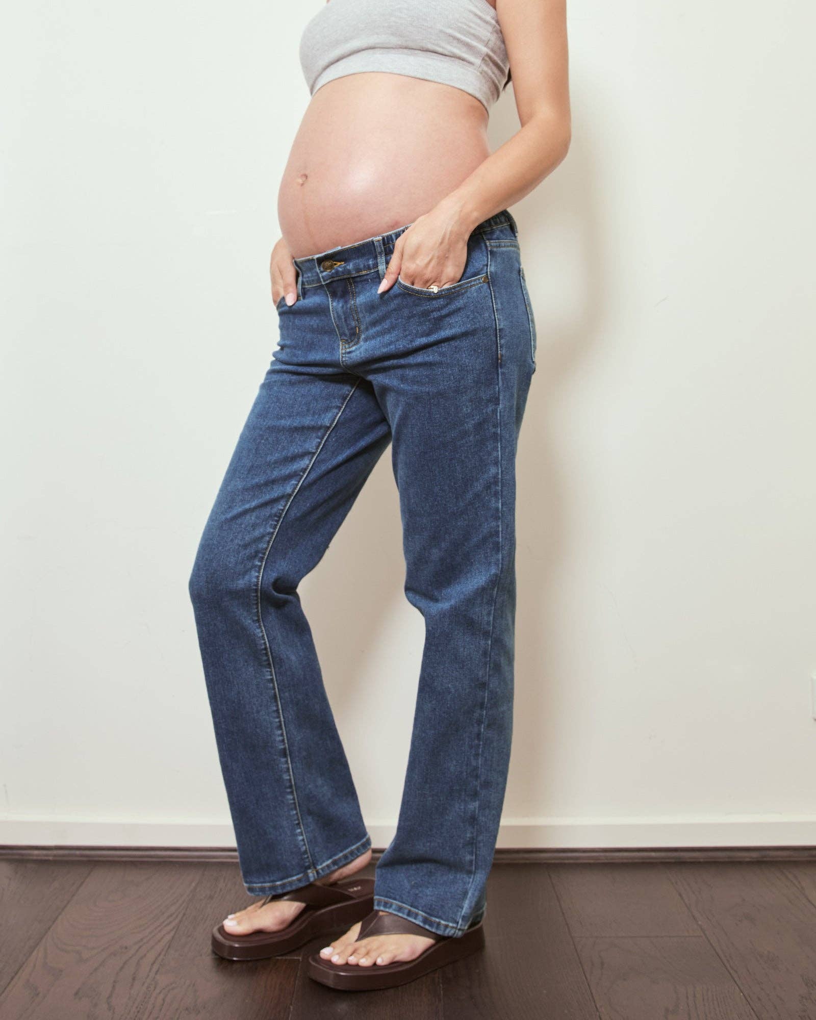 Slim Straight Leg Jeans (Blue Wash)