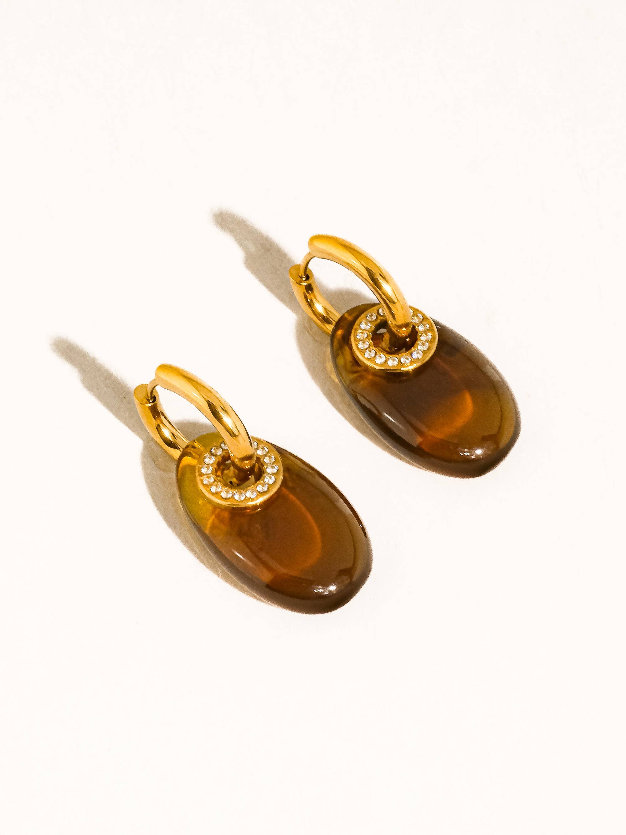Canari 18K Gold Non-Tarnish Resin Hoop Earrings