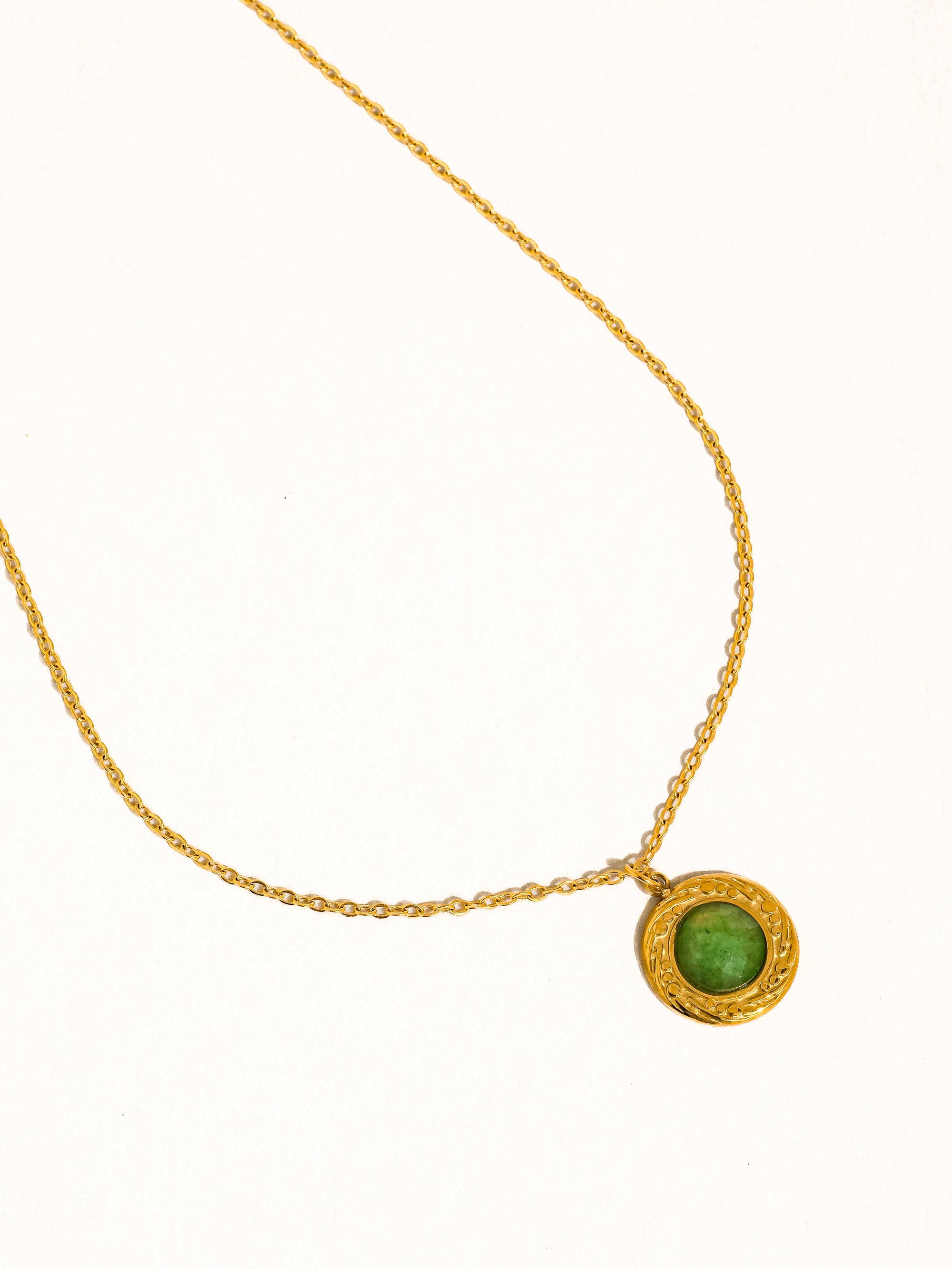 Enric 18K Gold Non-Tarnish Natural Stone Necklace