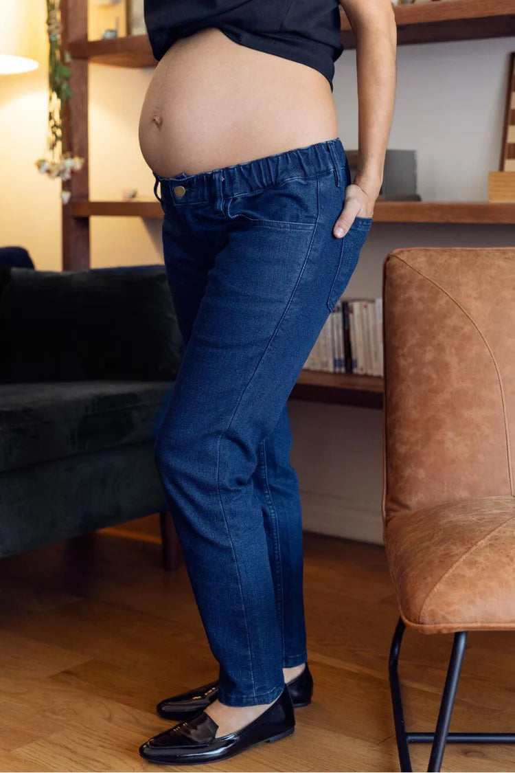 Vic Maternity Straight-Leg Jeans with Adjustable Waistband