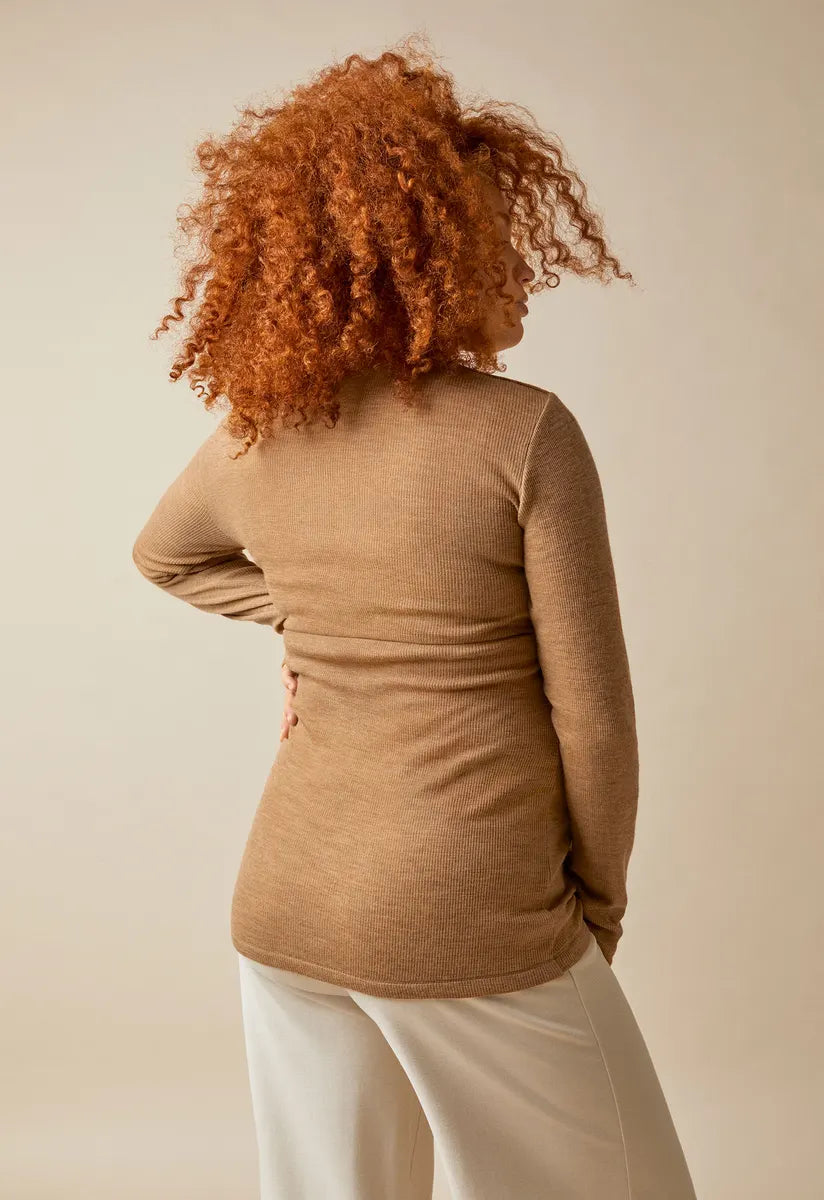 Ribbed Wool Maternity & Nursing Sweater