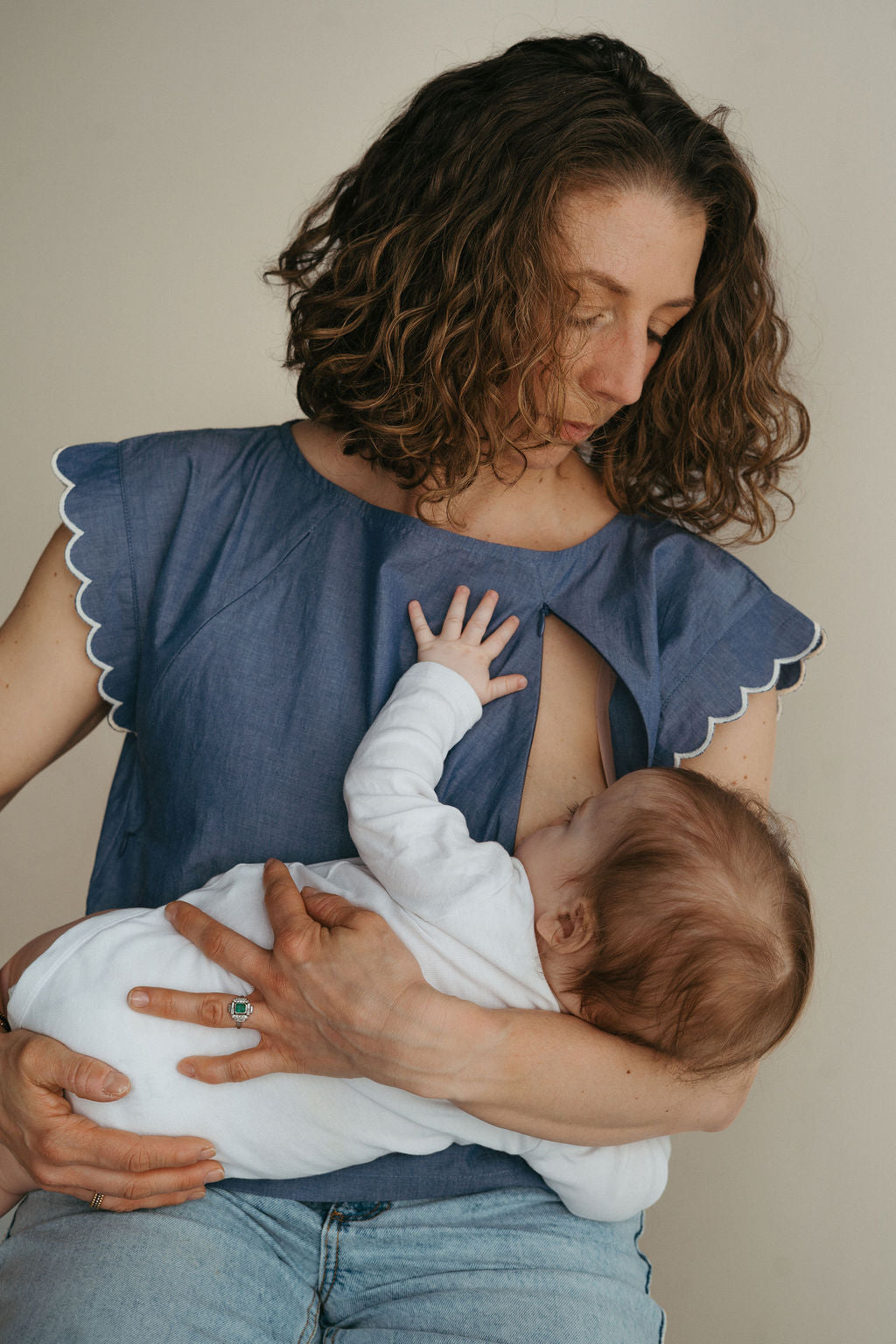 Pauline Nursing Top - Blue
