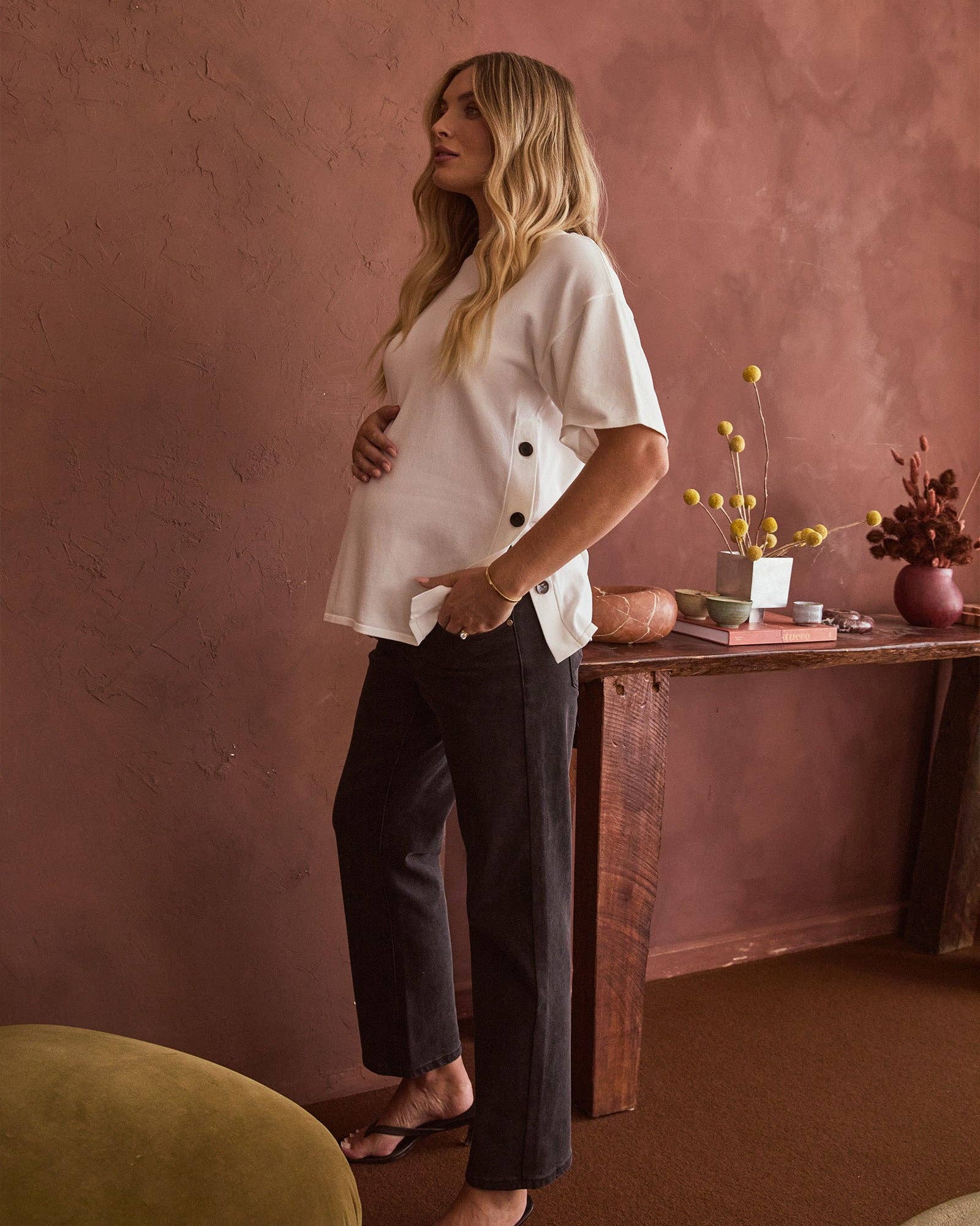Slim Straight Leg Jeans - Cropped (Black)