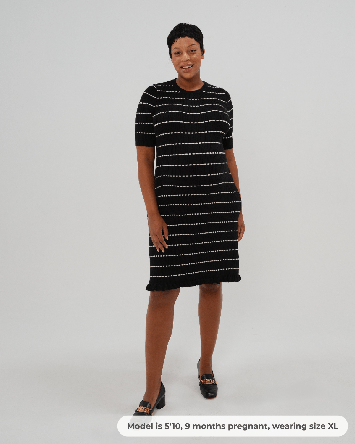 Robe de maternité et d'allaitement Louie en maille rayée