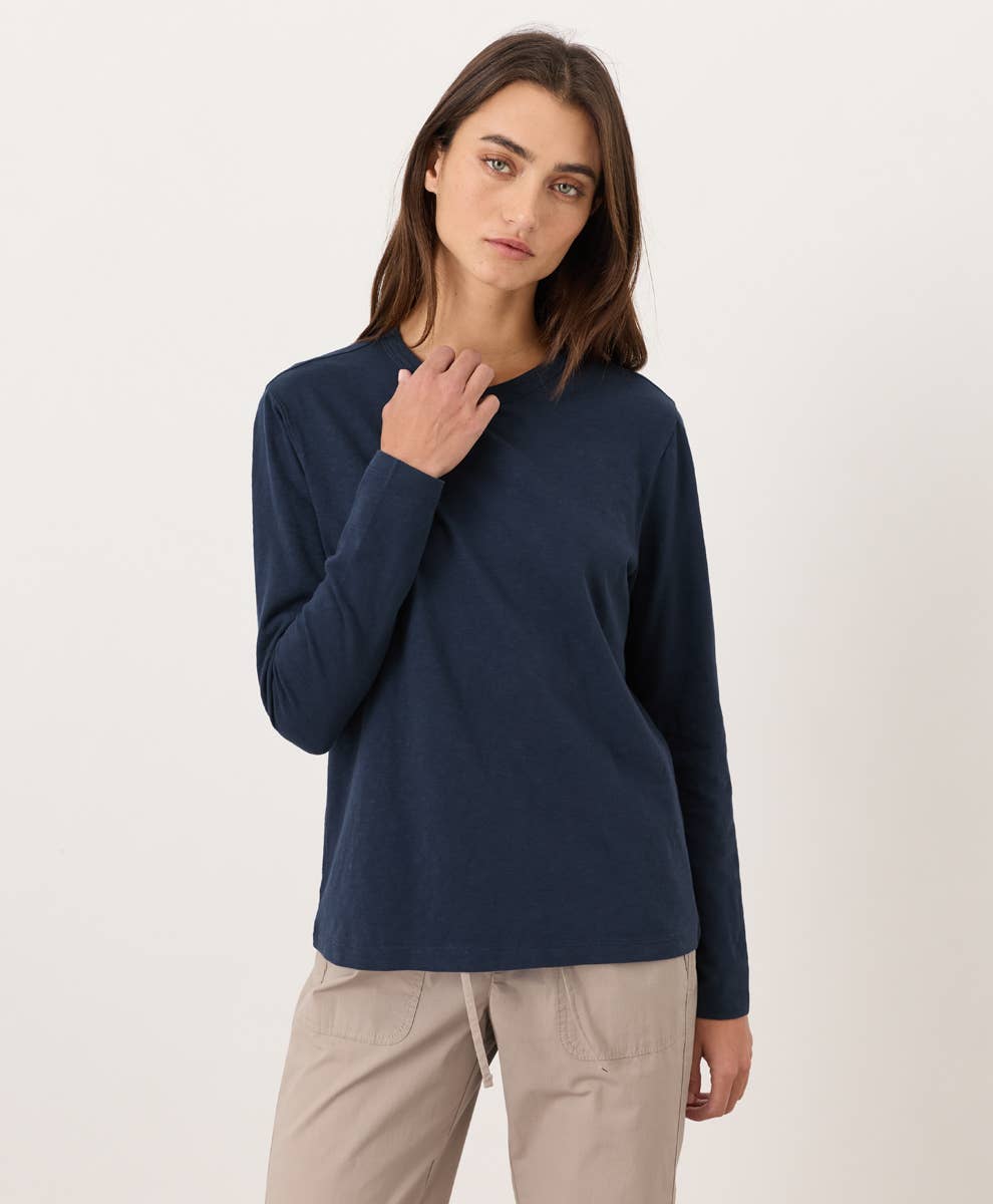 Women's Soft-Slub Essential Crewneck Long Sleeve Tee