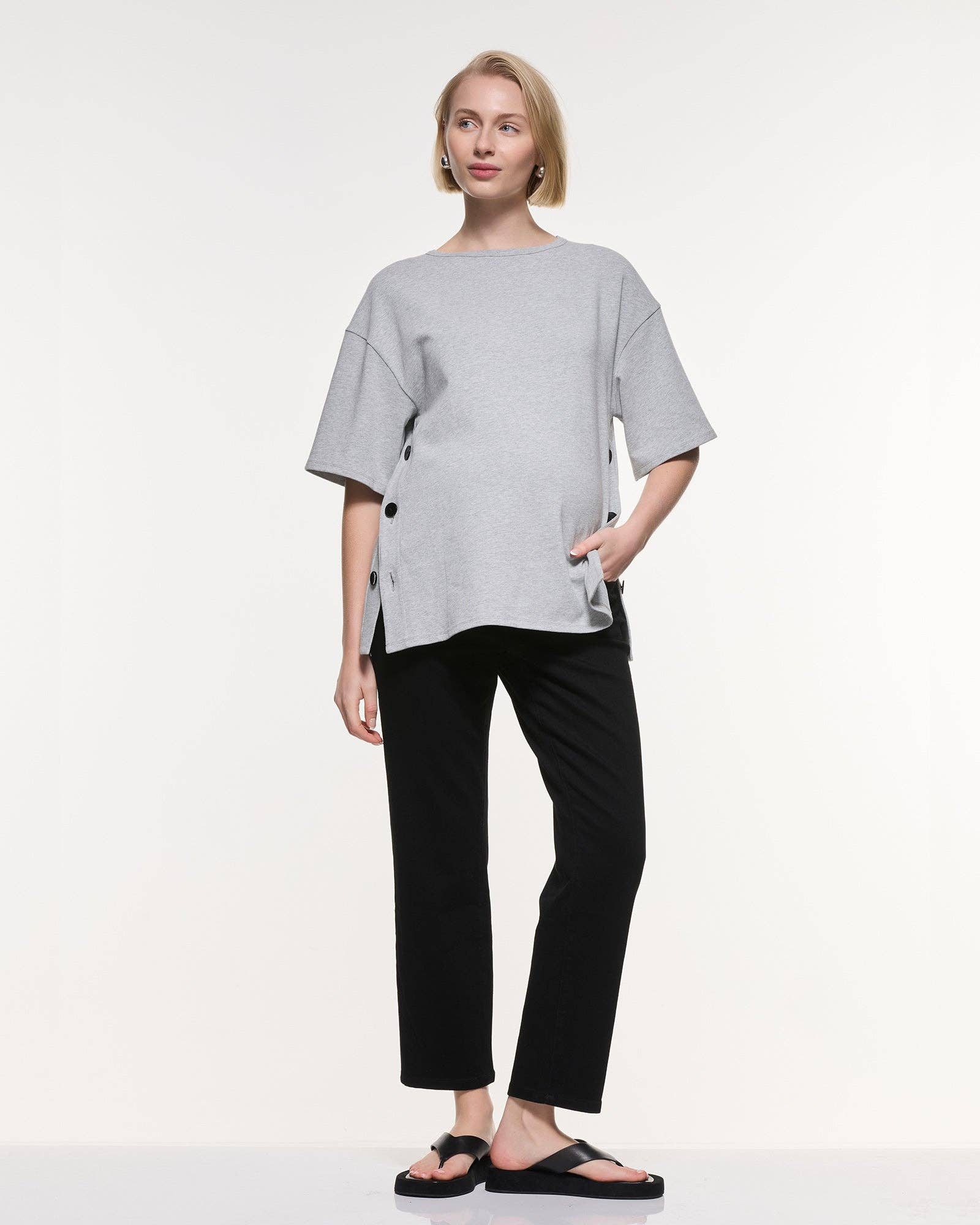 Haut en coton à boutons Luna