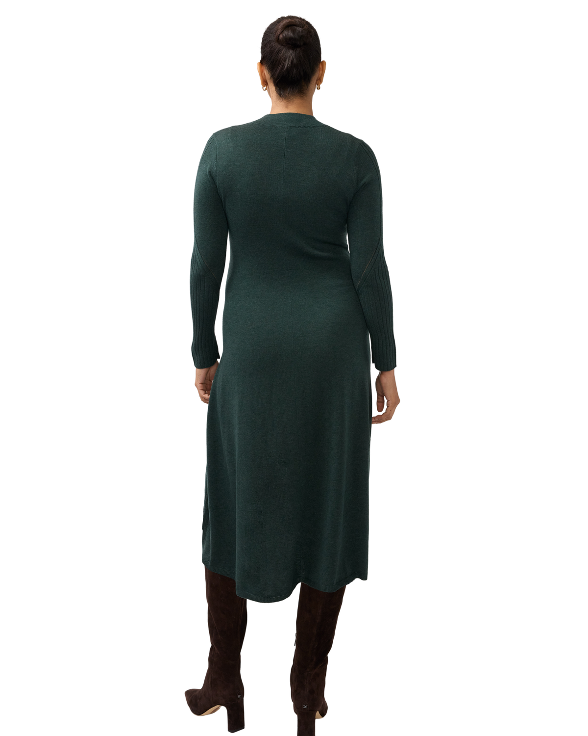 Long Sleeve Fit-and-Flare Sweater Maternity Midi Dress