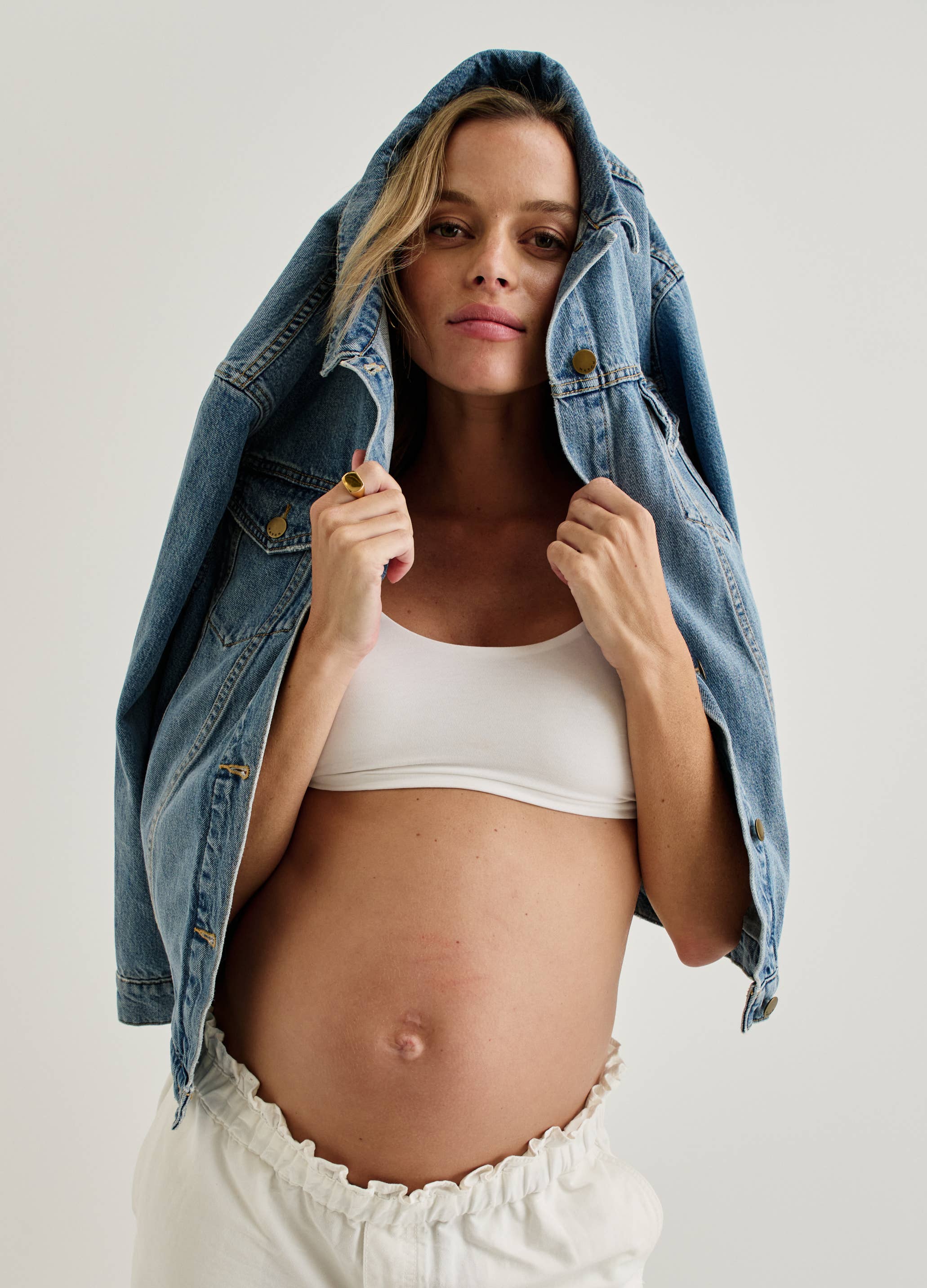 Organic Cotton Maternity Jean Jacket – Cocoon Fit