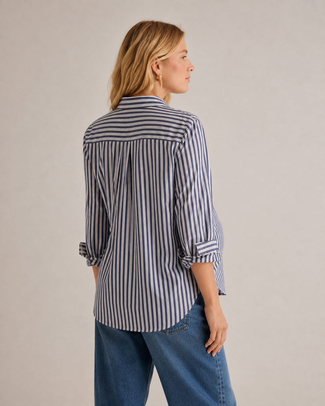 The Form Maternity Shirt — Oxford Stripe