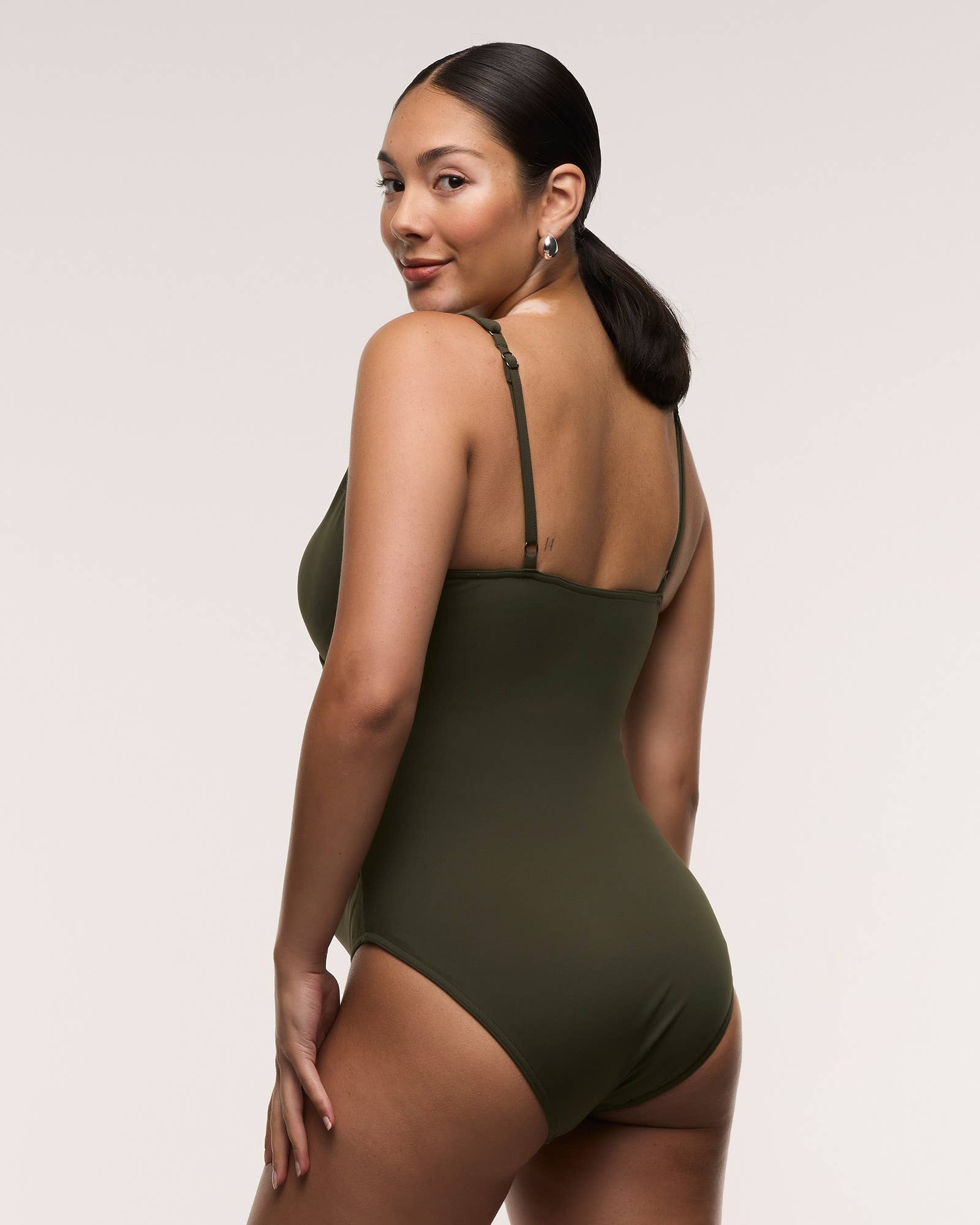 Cross Front One Piece Maternity Swimsuit - Forest