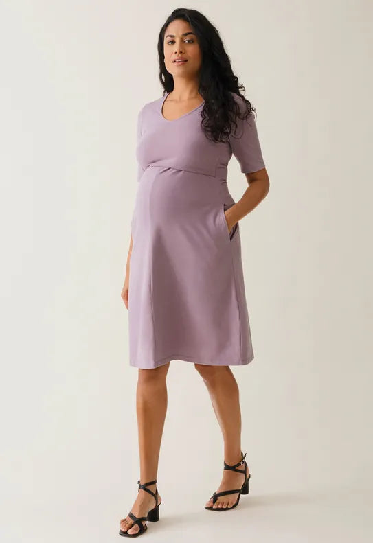 A-Line Nursing Dress Short Sleeve