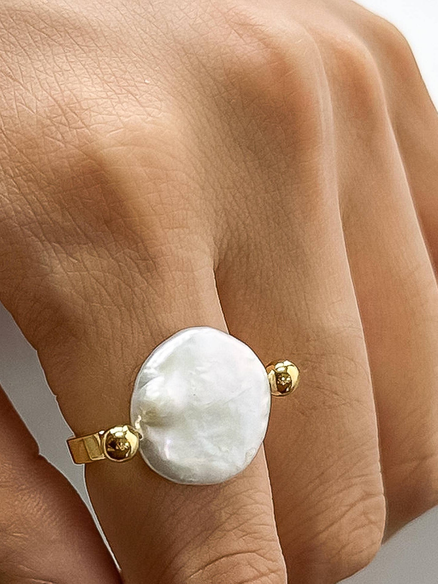 Déodat 18K Gold Non-Tarnish Baroque Pearl Ring