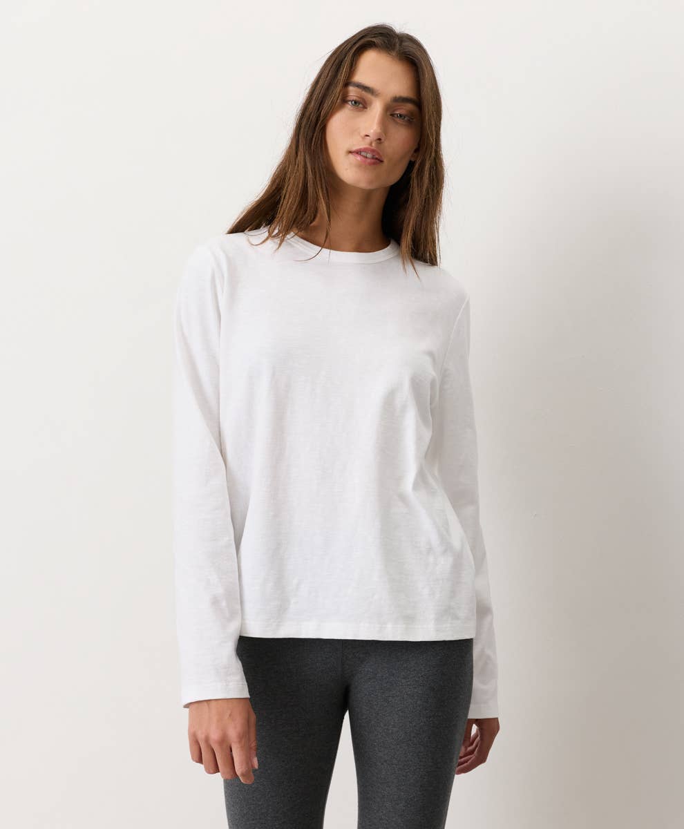 Women's Soft-Slub Essential Crewneck Long Sleeve Tee